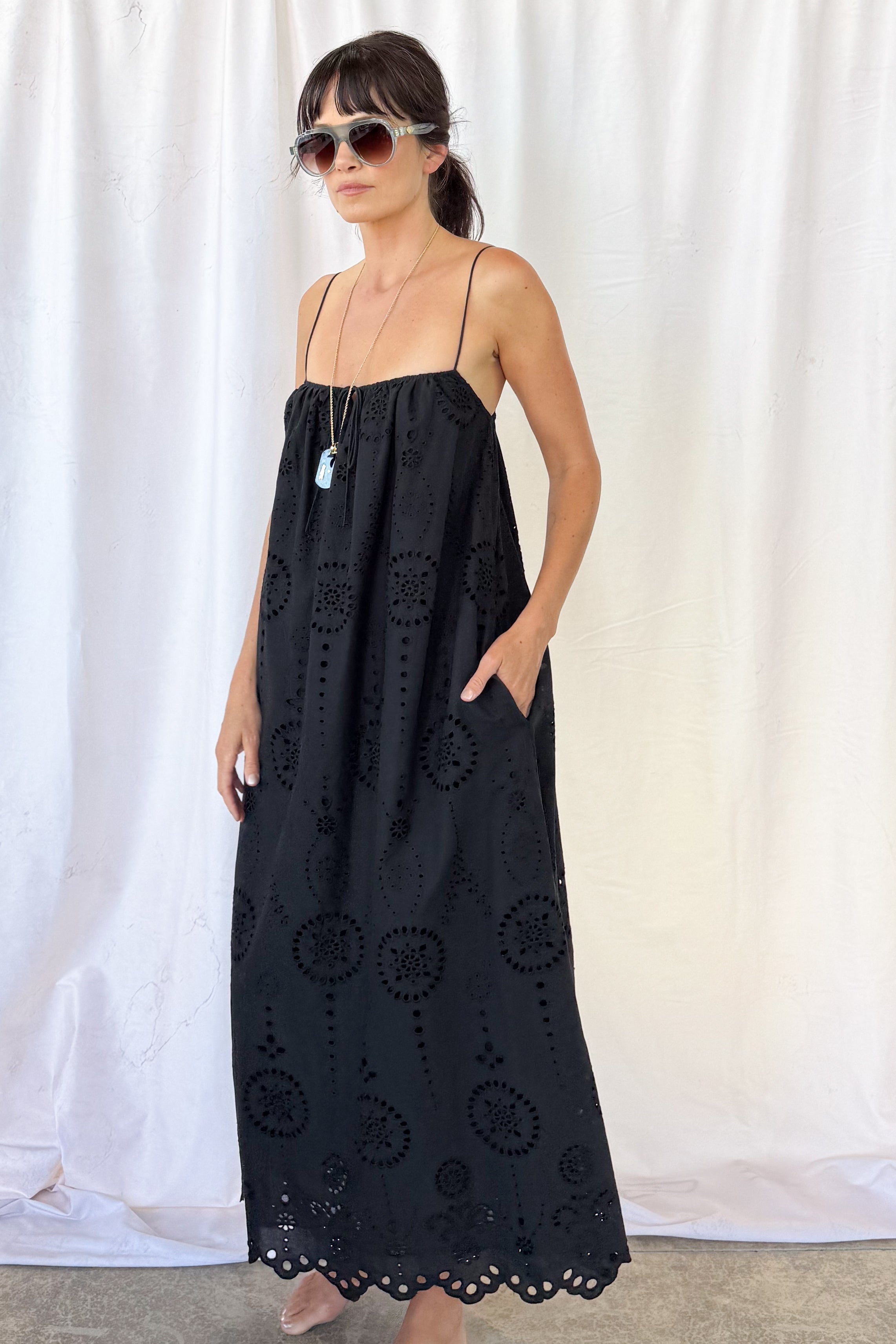 Broderie Midi Dress