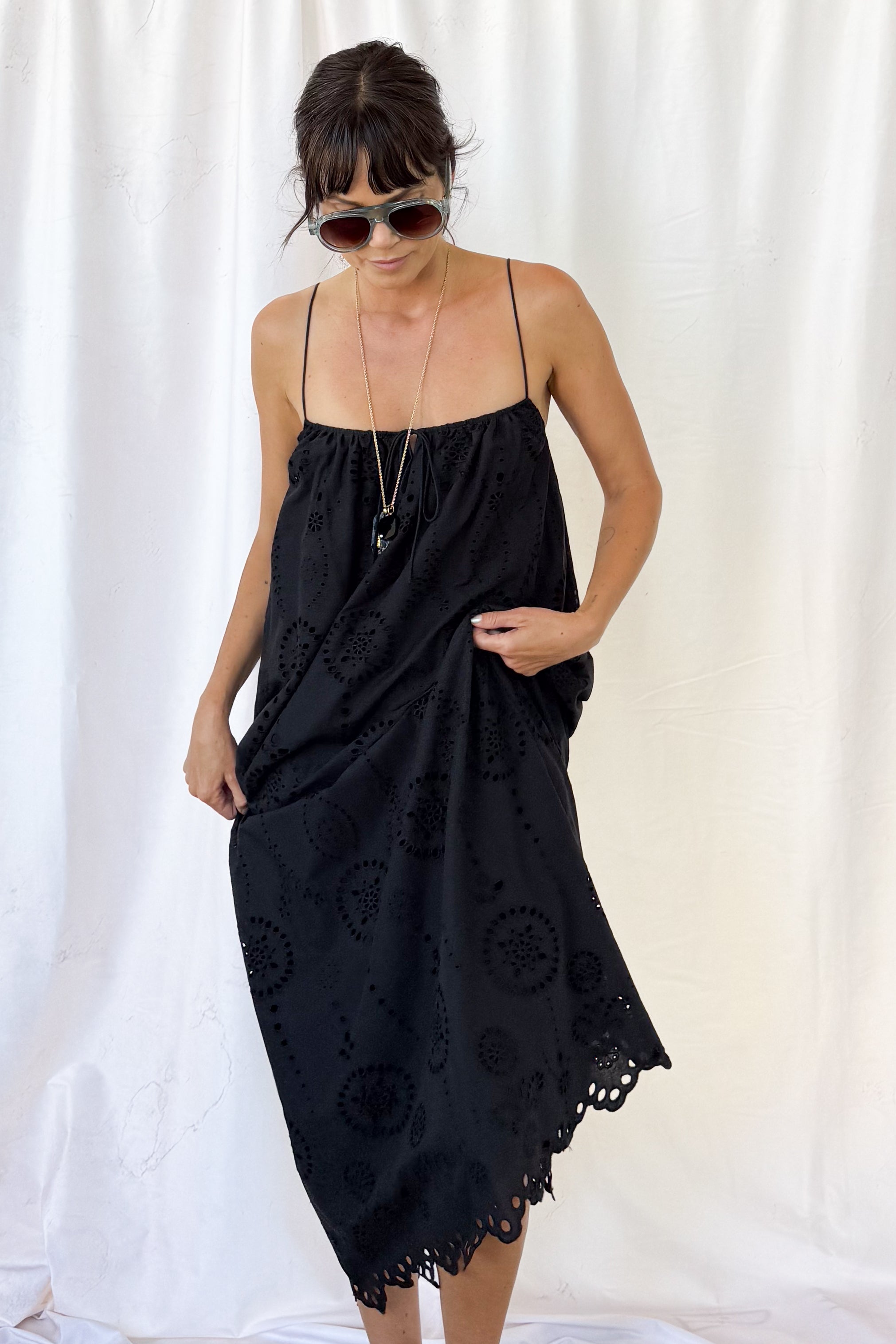 Broderie Midi Dress