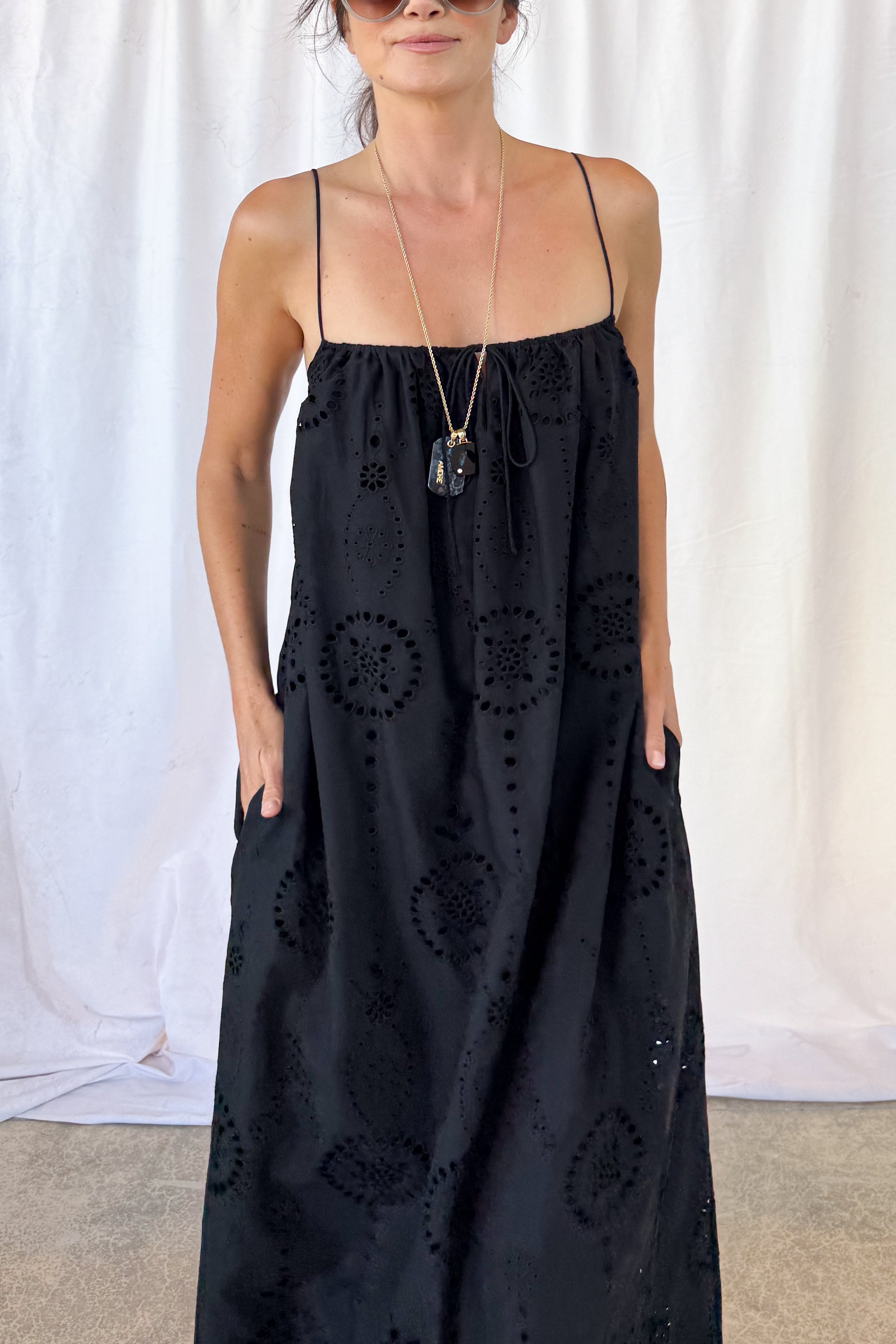 Broderie Midi Dress