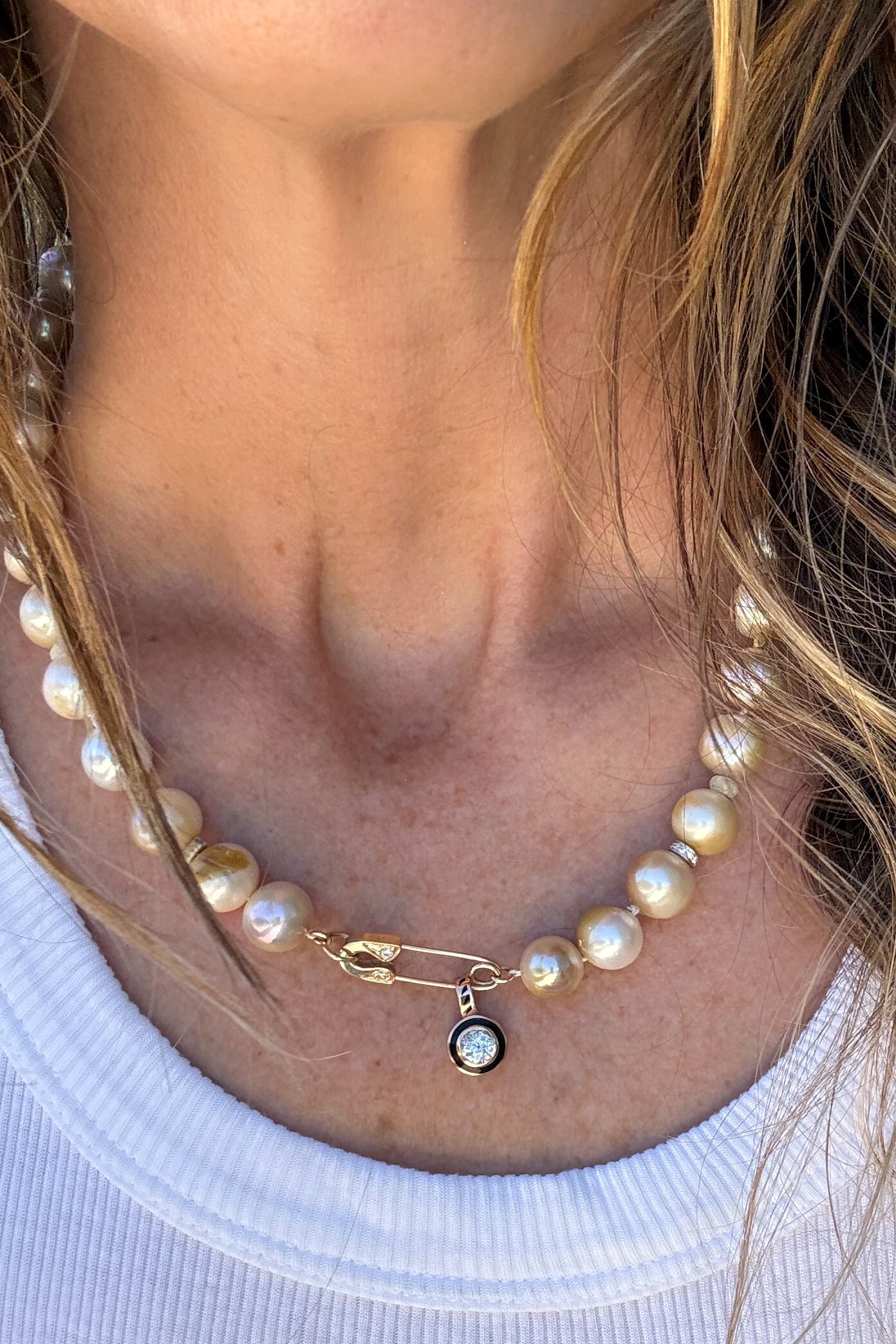 Golden White Nila Pearl Necklace