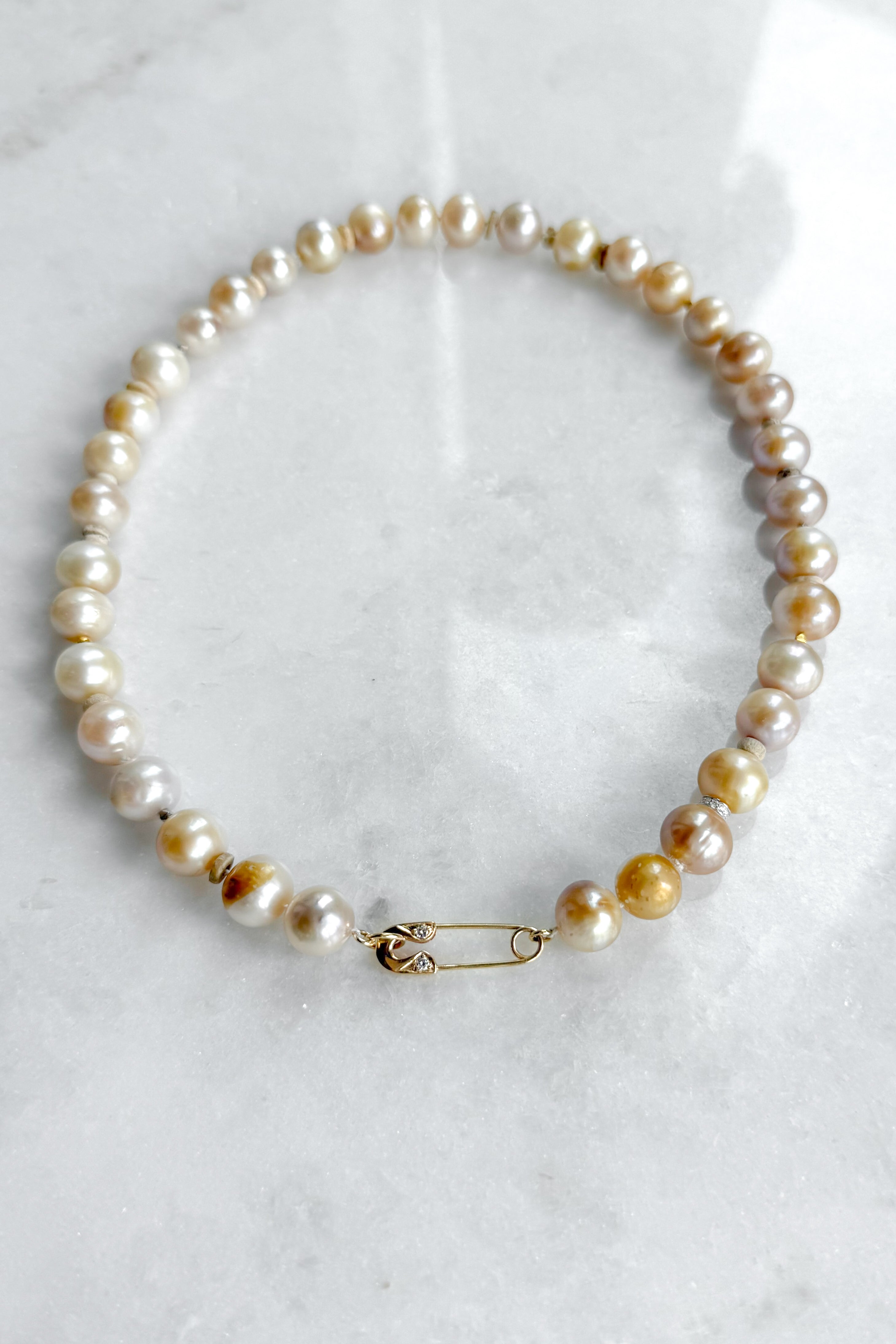 Golden White Nila Pearl Necklace