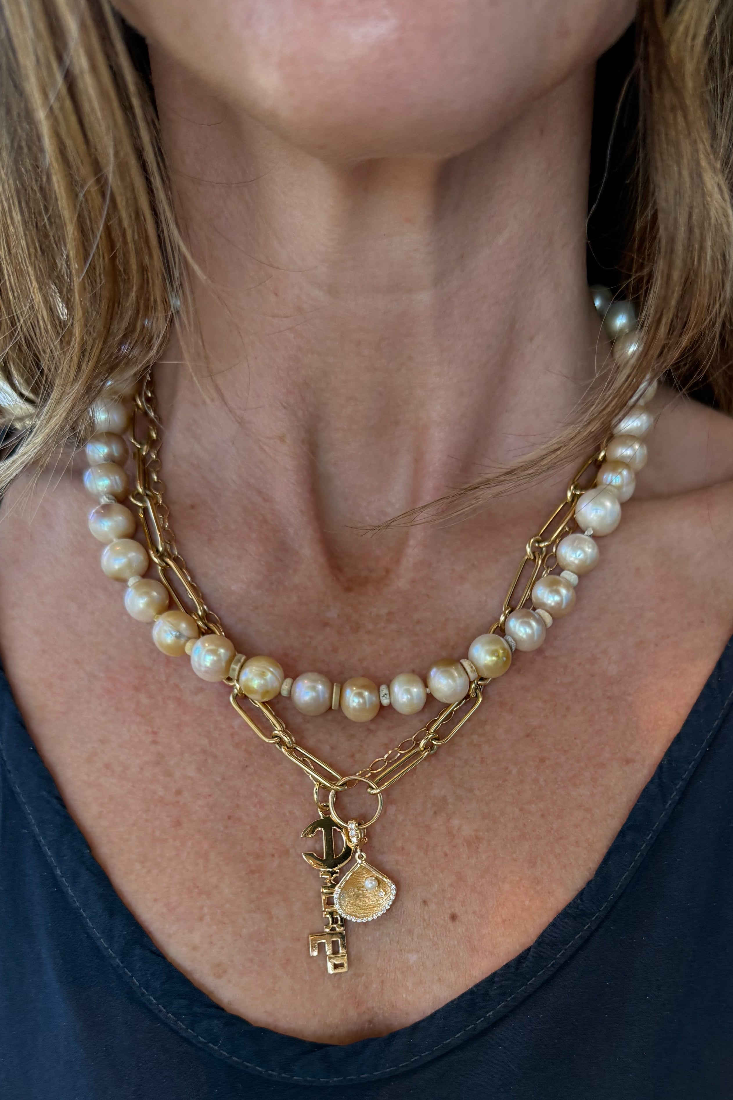 Golden White Nila Pearl Necklace