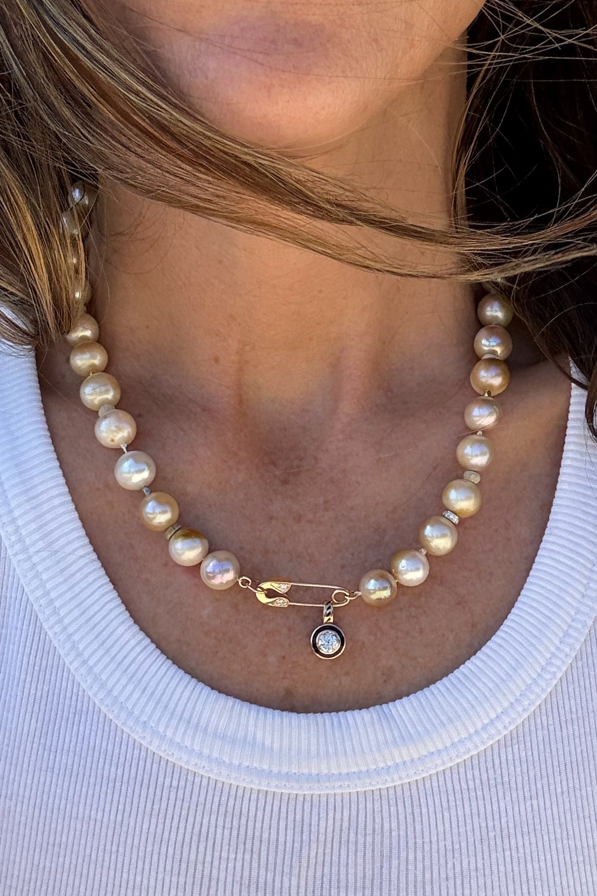 Golden White Nila Pearl Necklace