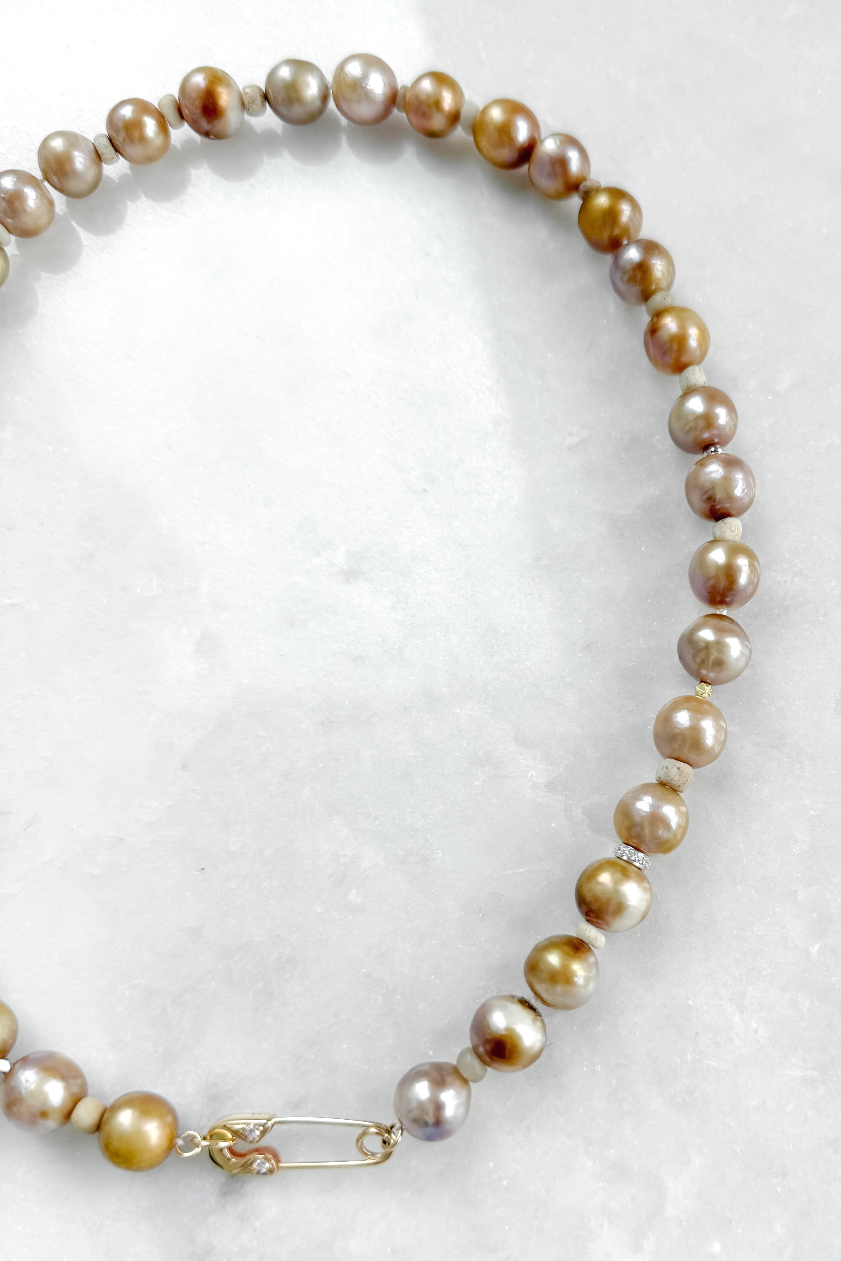 Mauve & Gold Nila Pearl Necklace