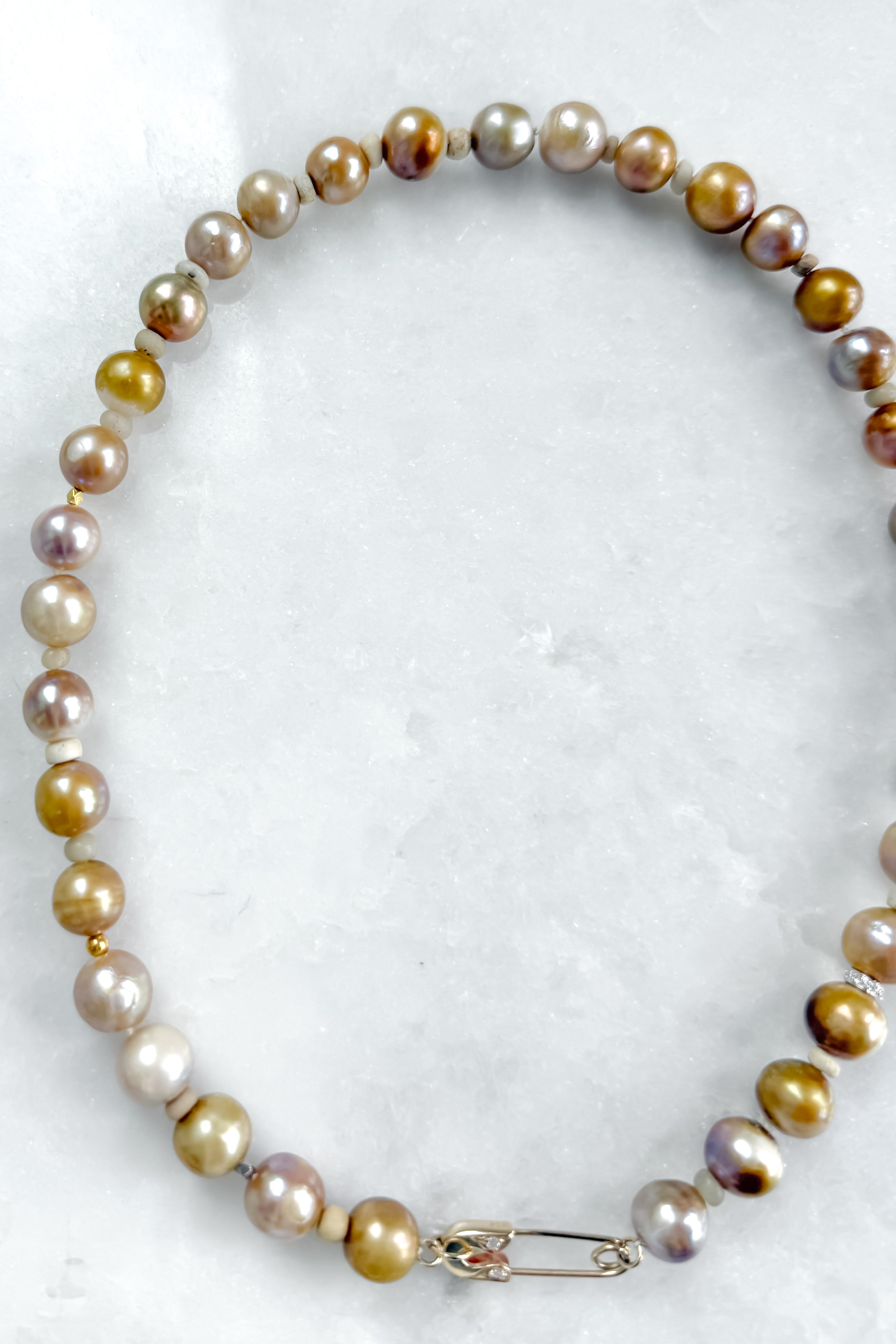Mauve & Gold Nila Pearl Necklace