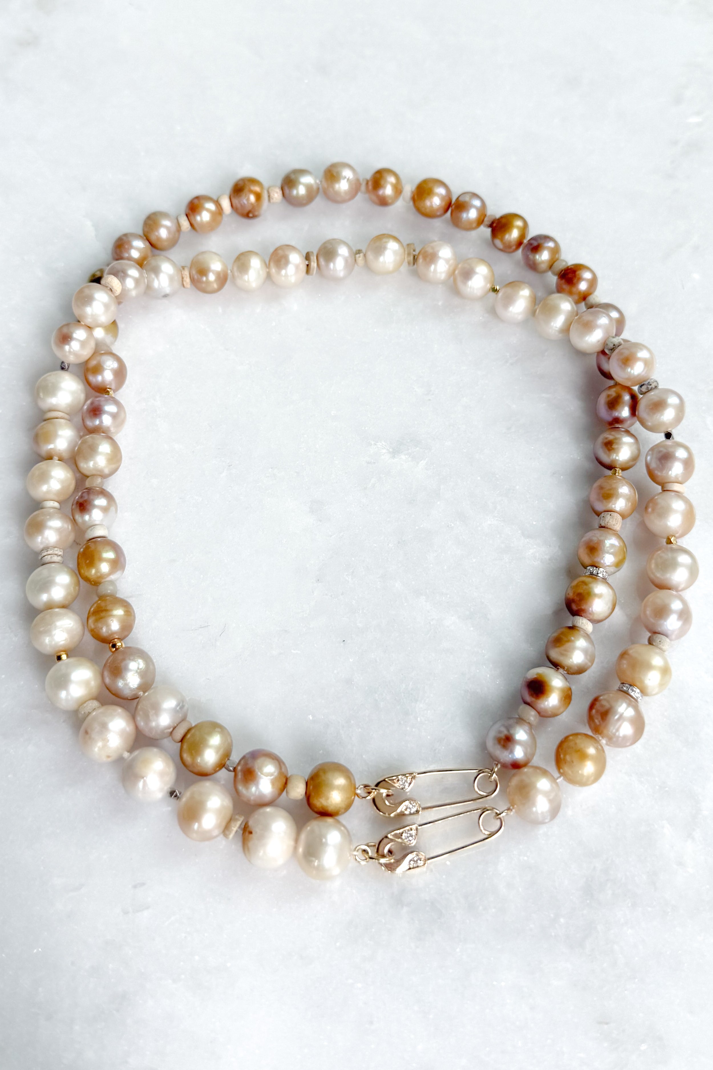 Mauve & Gold Nila Pearl Necklace