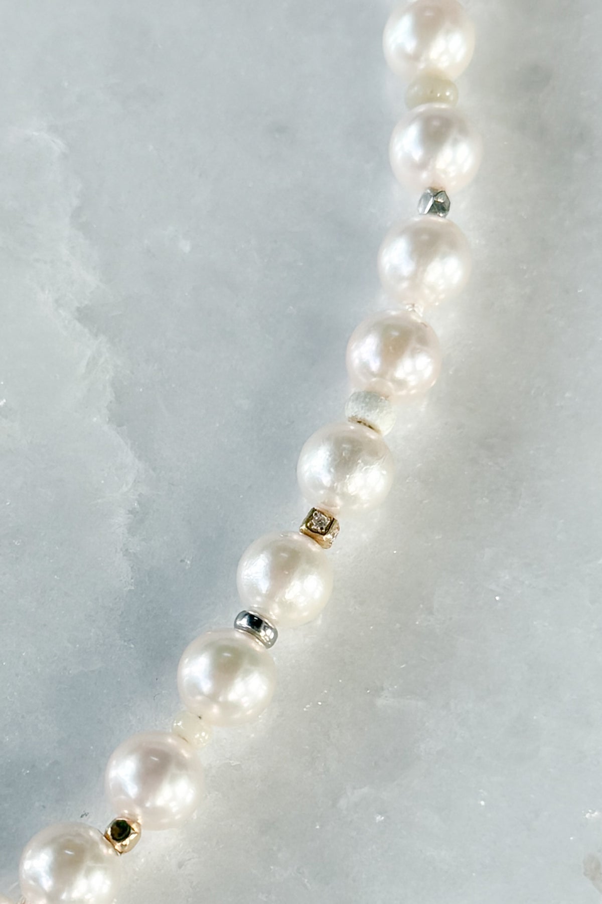 Natural Akoya Pearl Necklace With Pave Pin Clasp