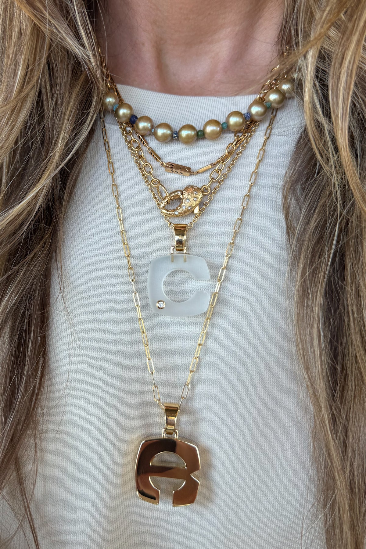 Crystal Splendente "C" Initial Pendant