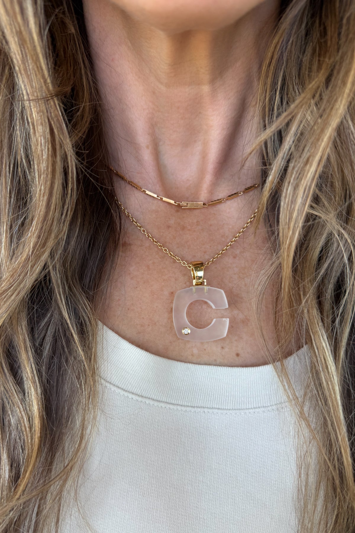 Crystal Splendente "C" Initial Pendant