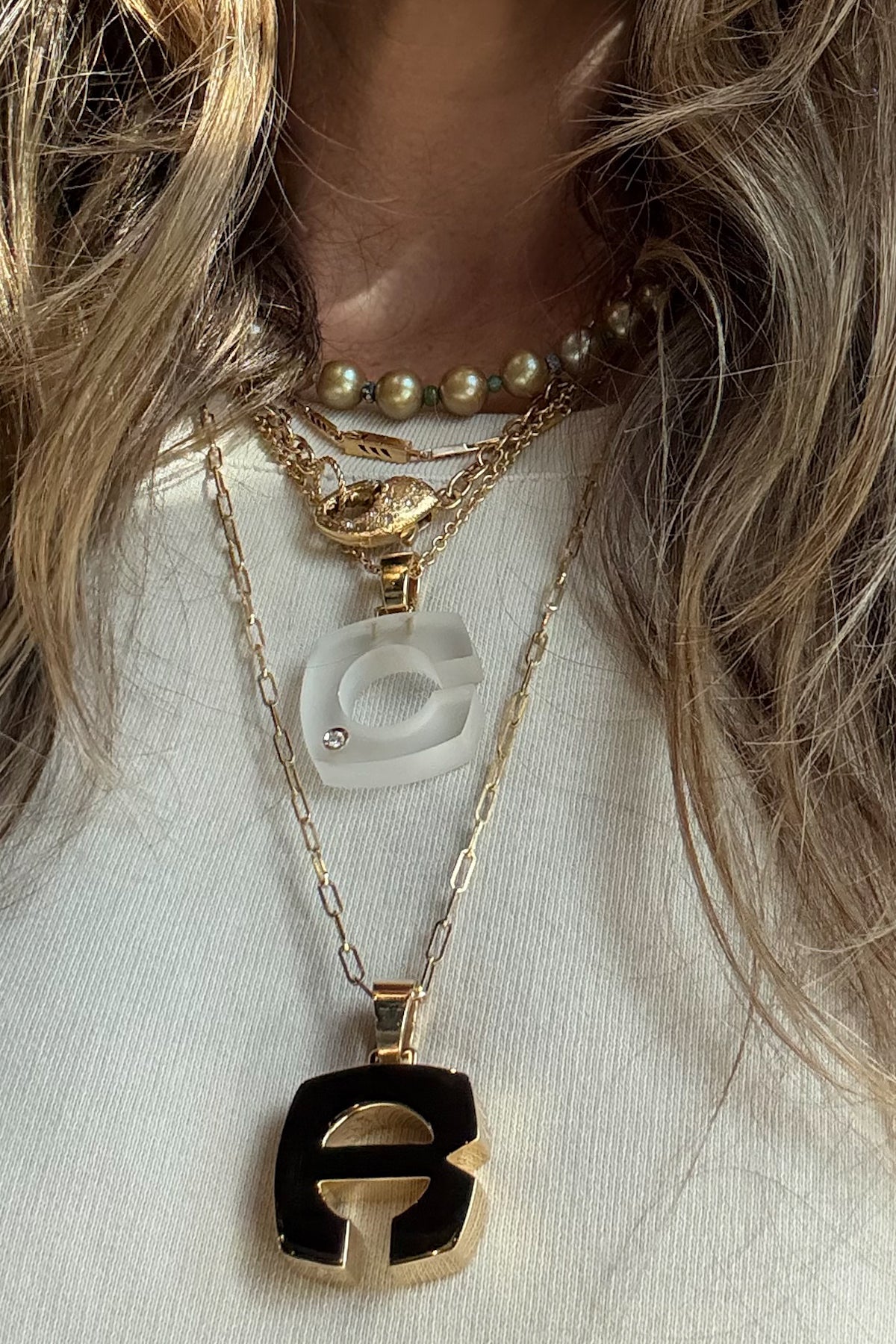 Crystal Splendente "C" Initial Pendant