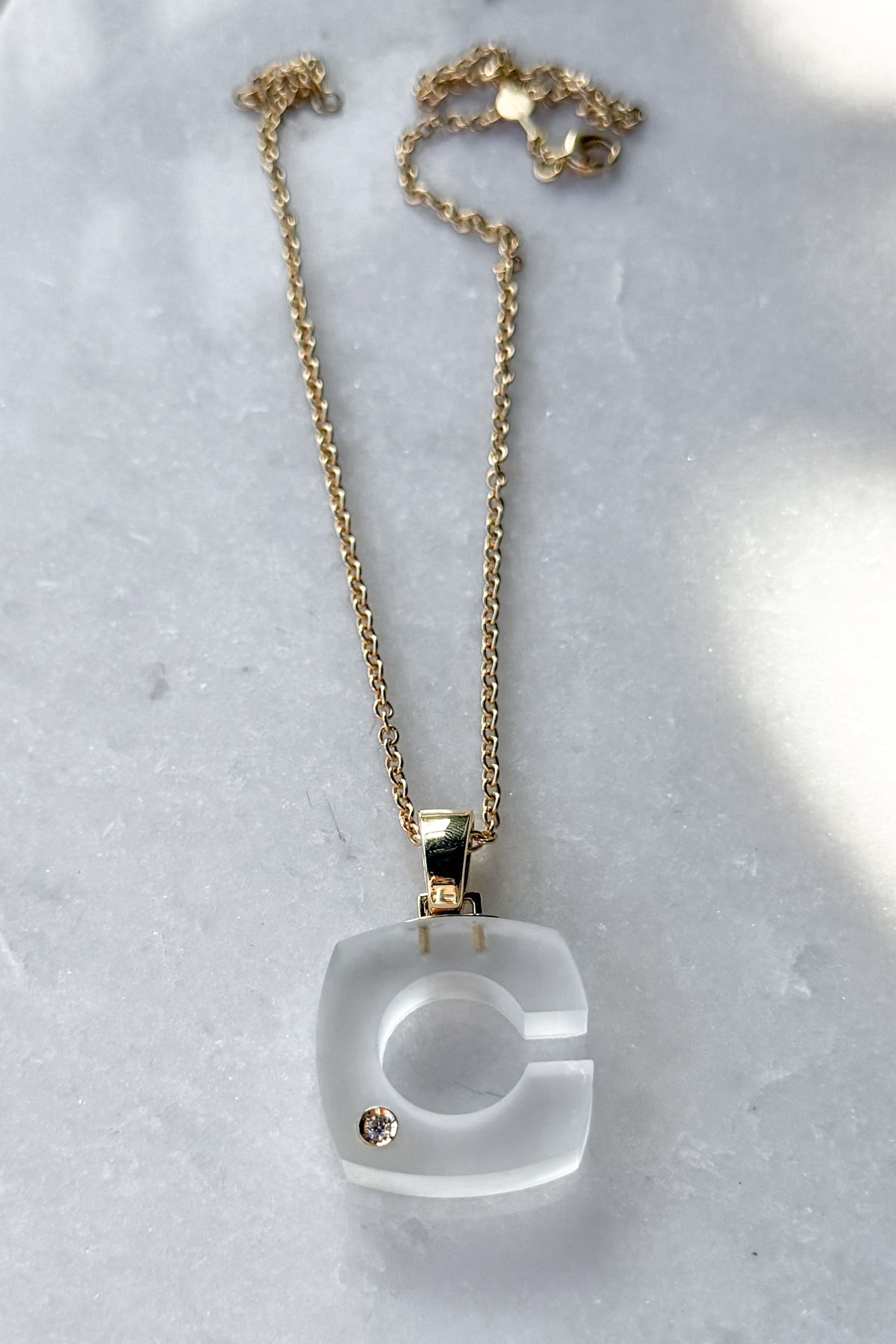Crystal Splendente "C" Initial Pendant