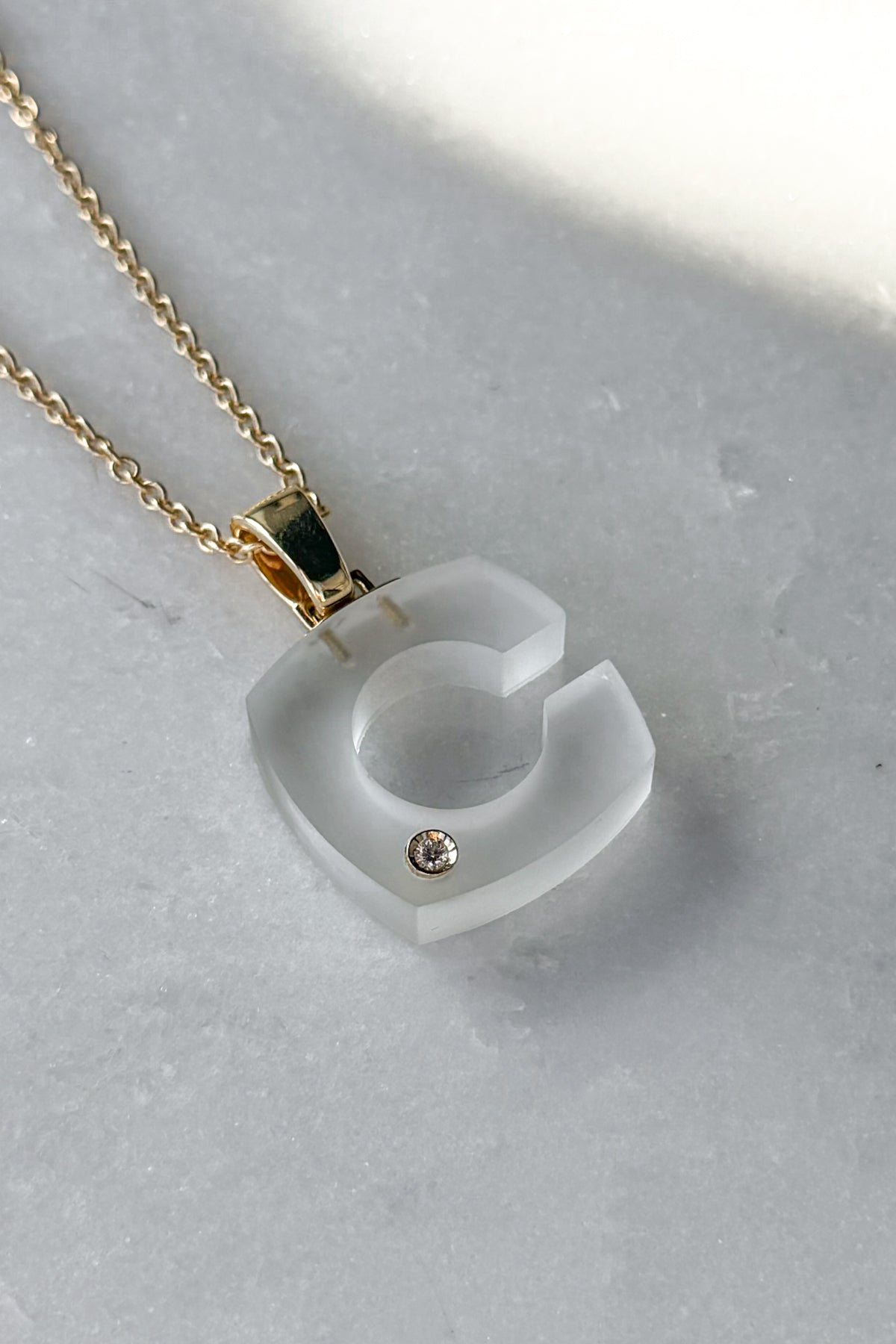 Crystal Splendente "C" Initial Pendant