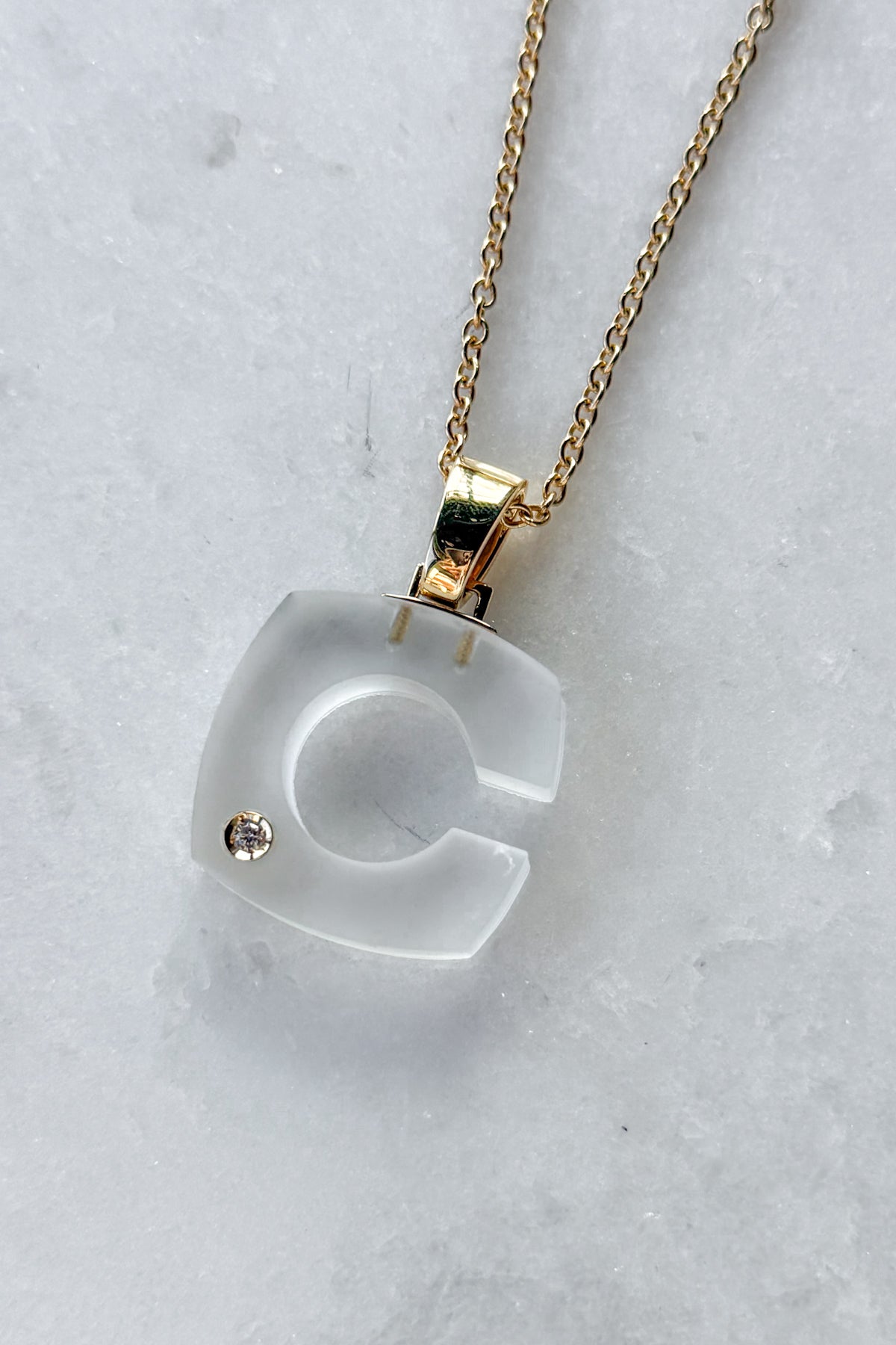 Crystal Splendente "C" Initial Pendant