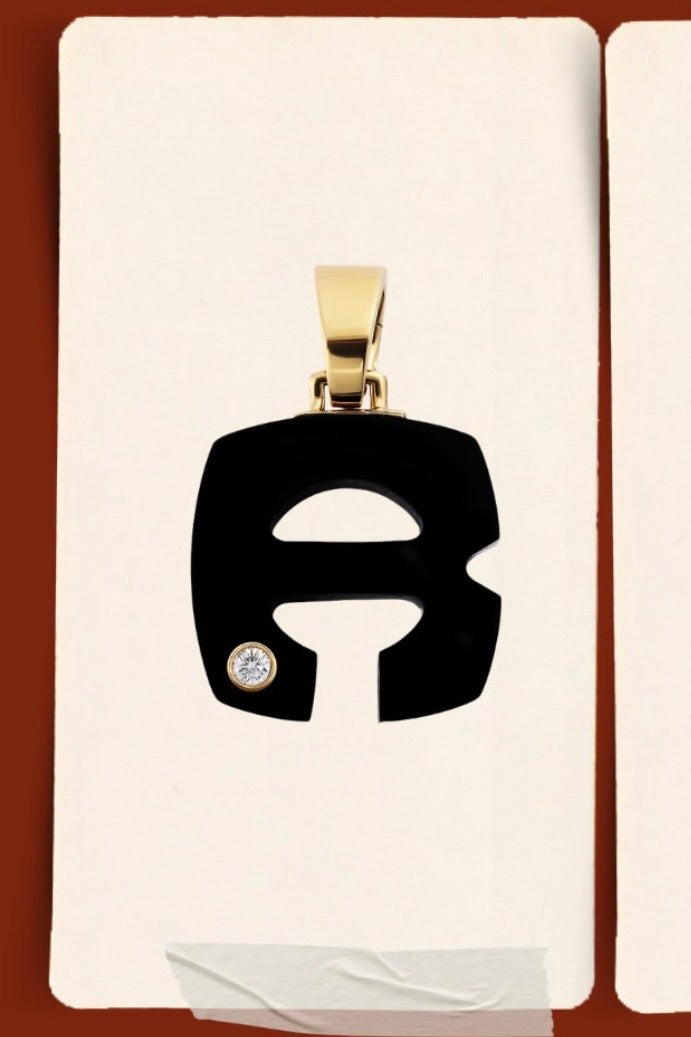 Custom Onyx Splendente Initial Pendant