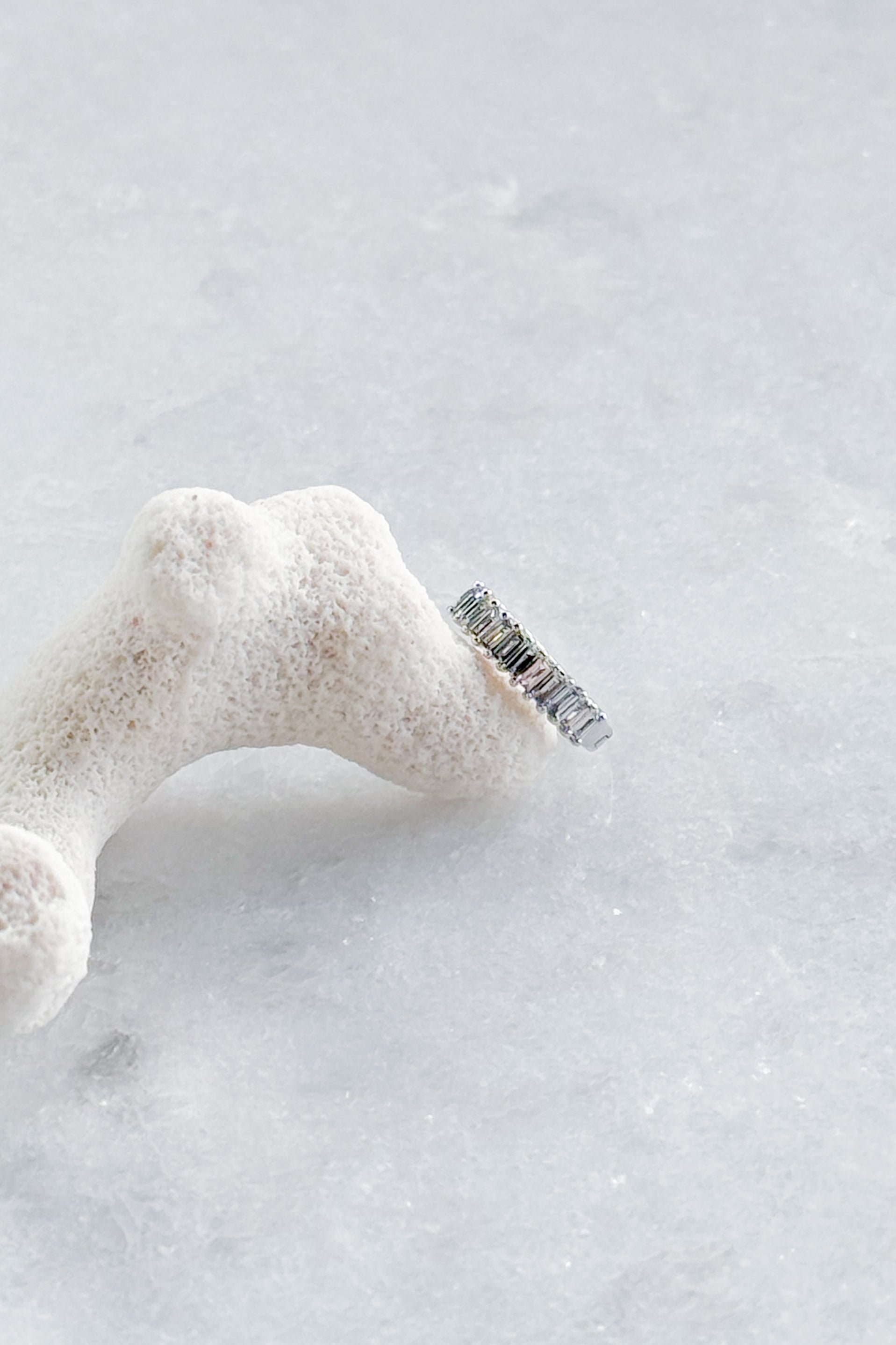 Baguette Diamond U Huggie Hoop Earring