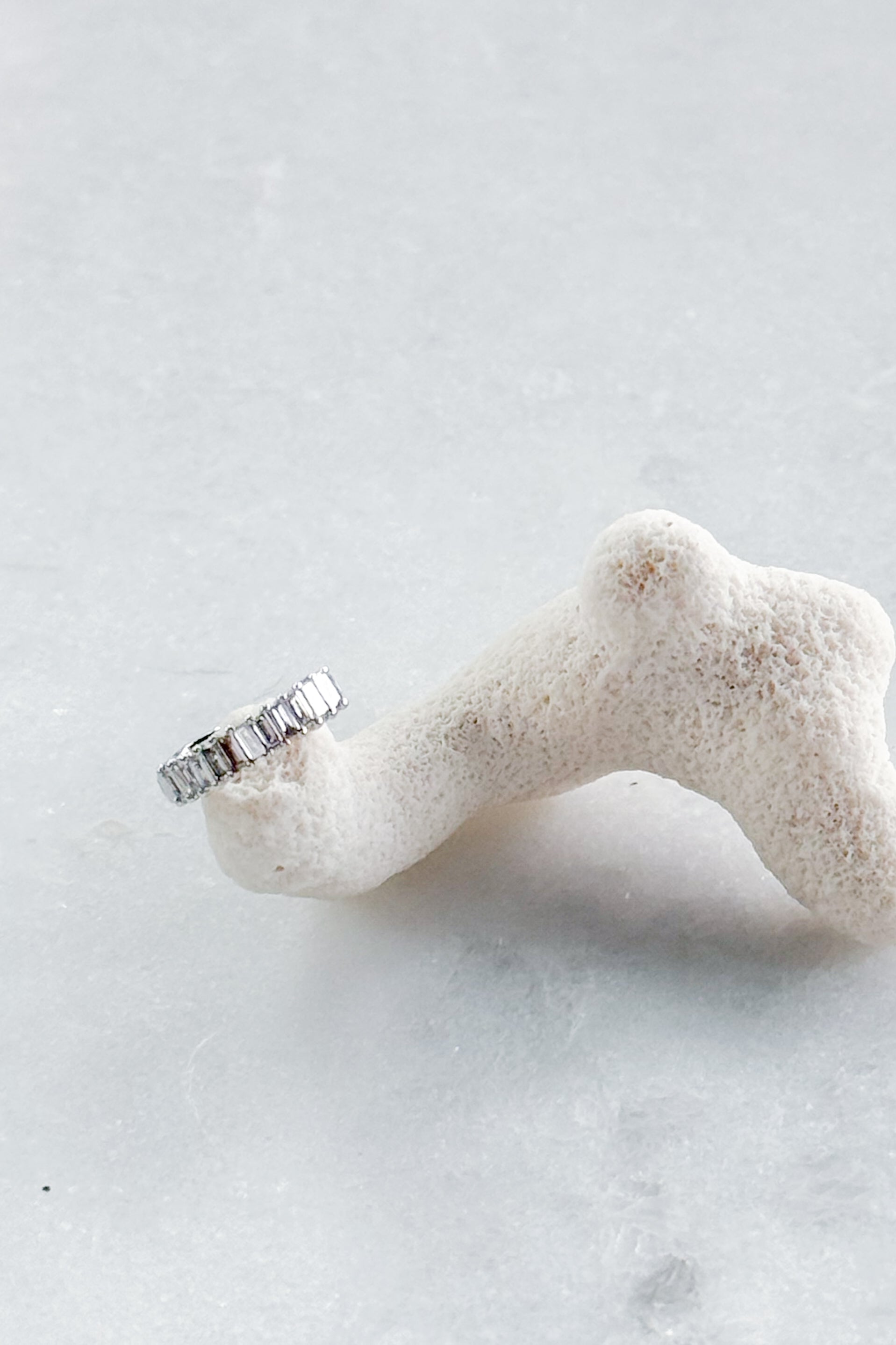 Baguette Diamond U Huggie Hoop Earring