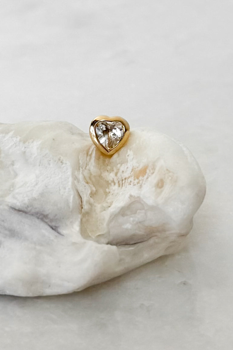 Diamond Heart Stud Earring