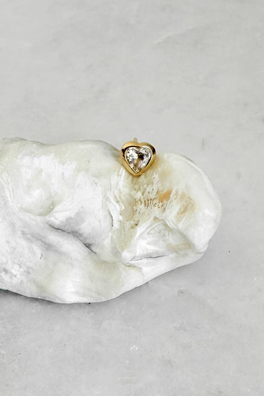 Diamond Heart Stud Earring