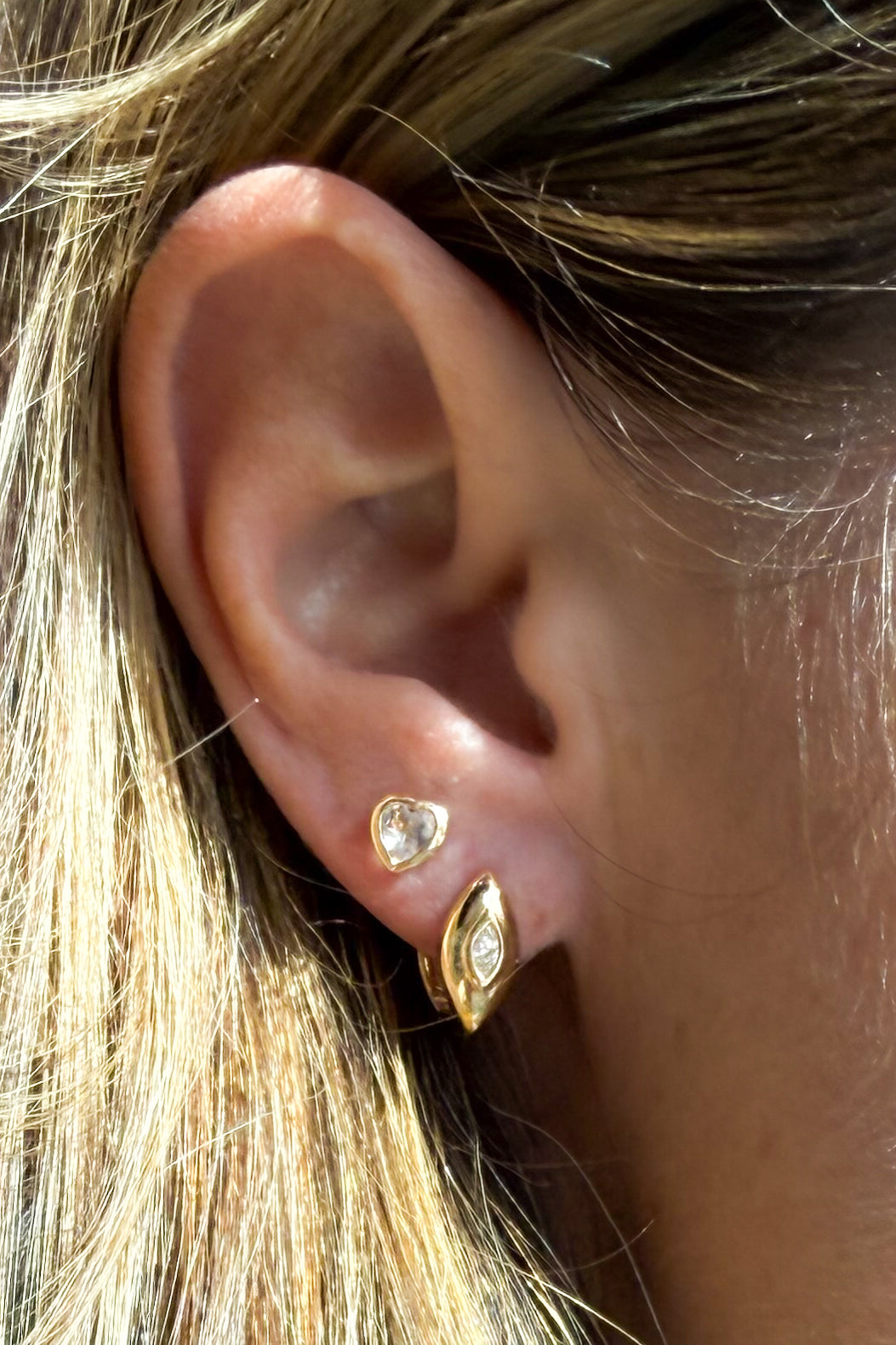 Diamond Heart Stud Earring