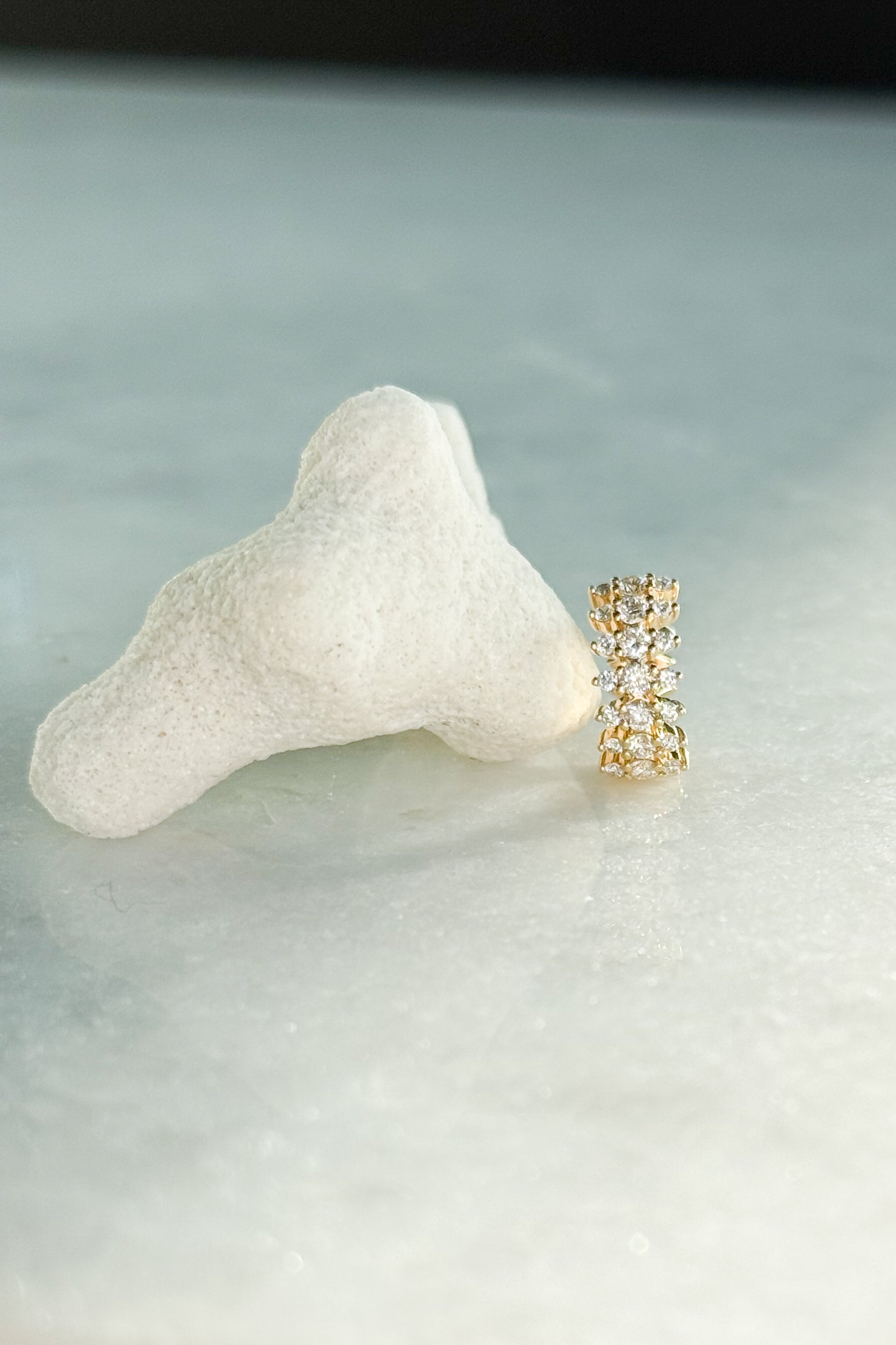 Diamond Spike Huggie Hoop Earring