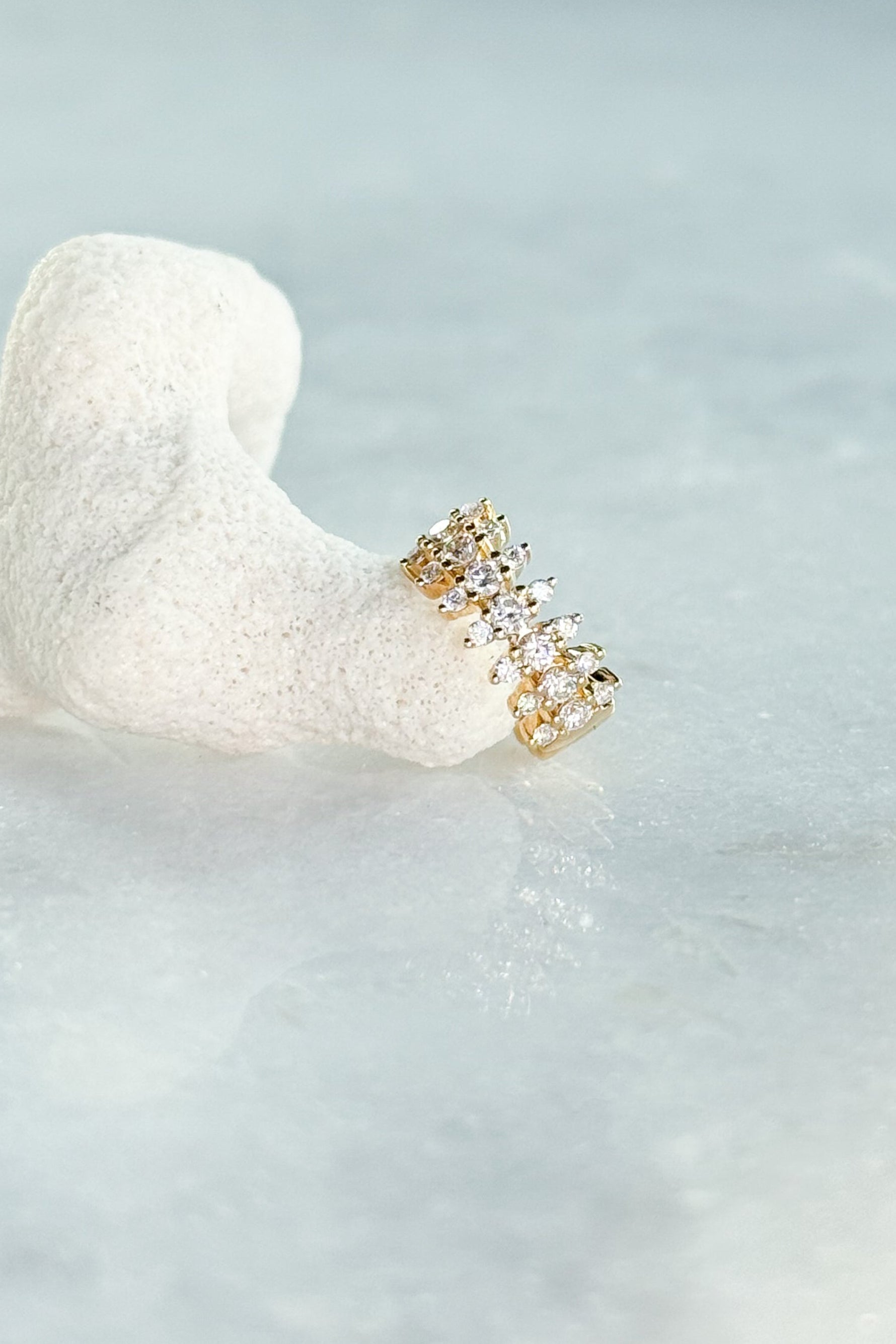 Diamond Spike Huggie Hoop Earring