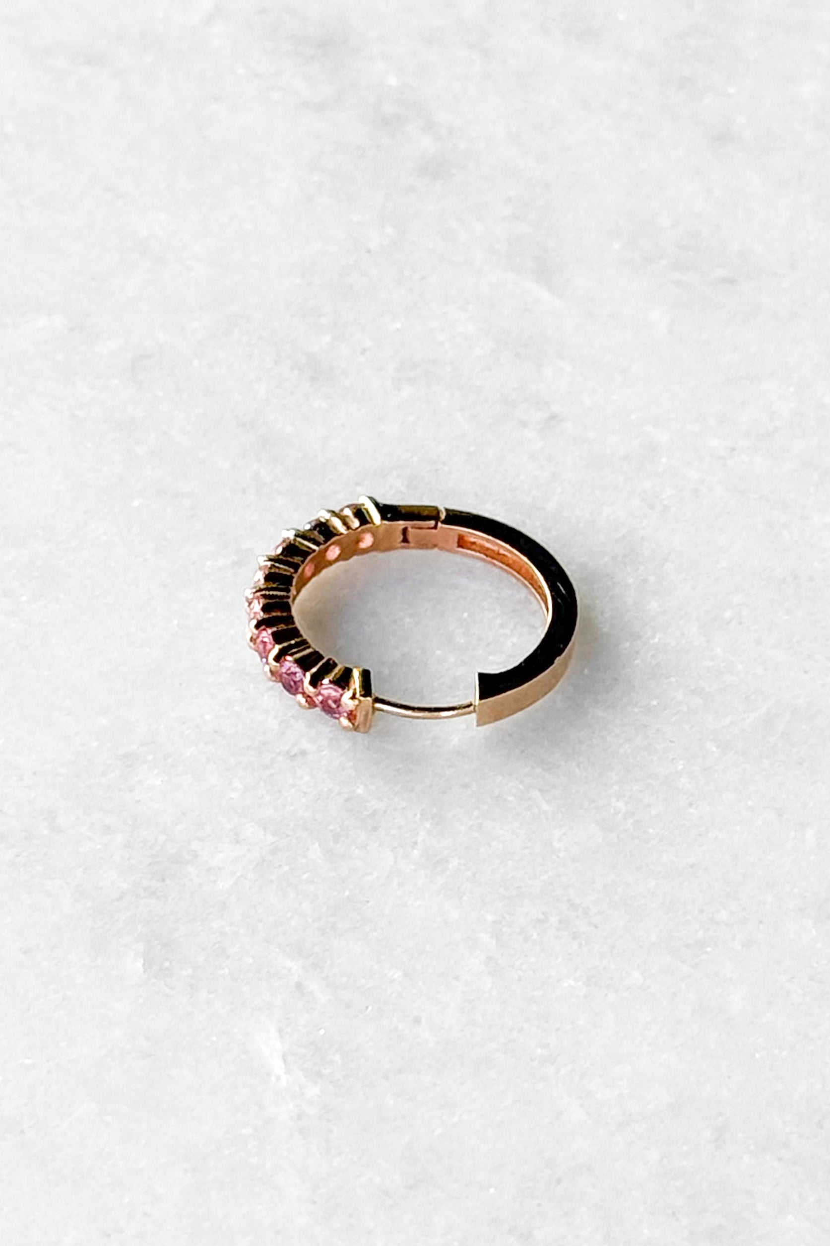 Pink Sapphire Huggie Hoop Earring