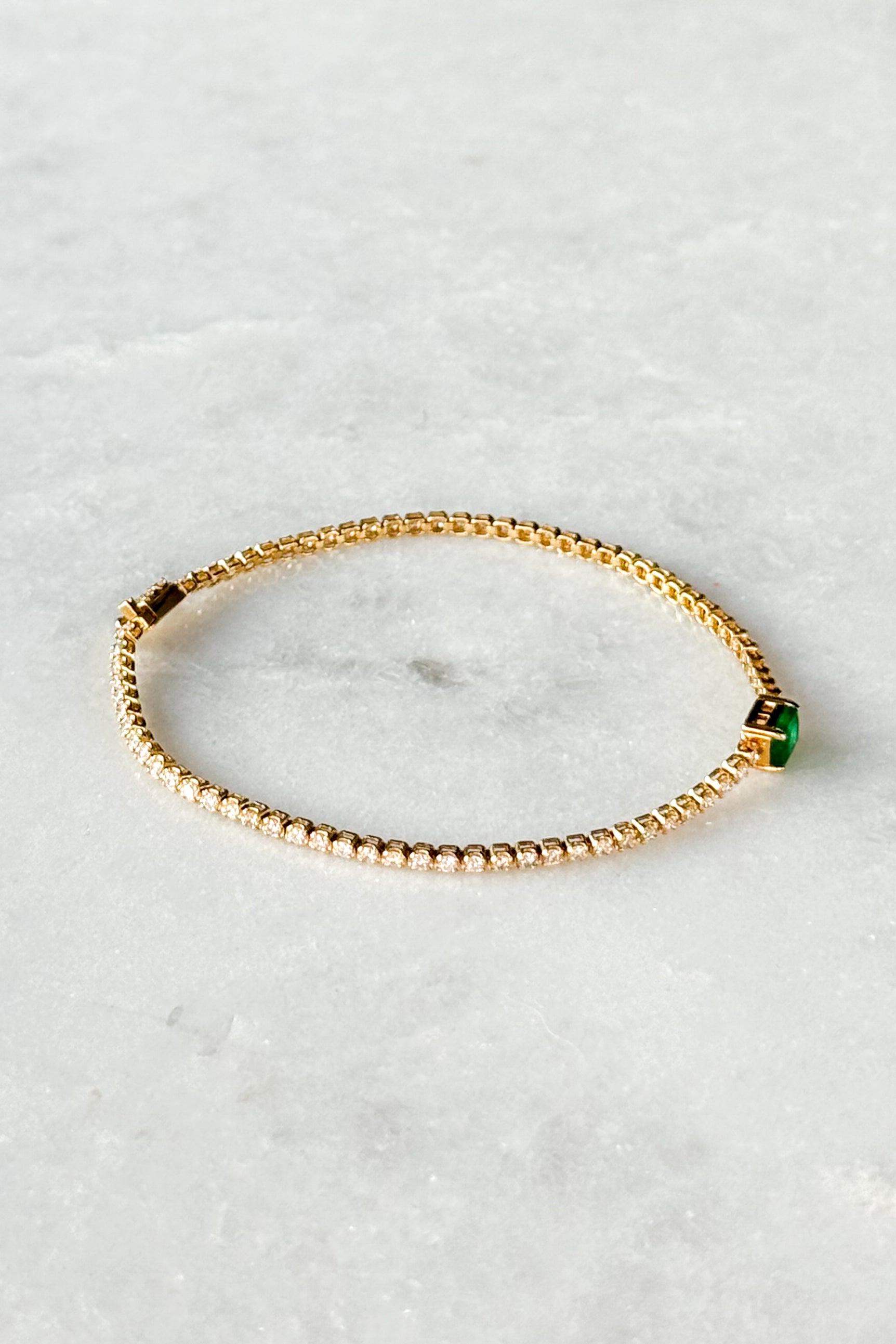 Radiant Emerald & Diamond Tennis Bracelet