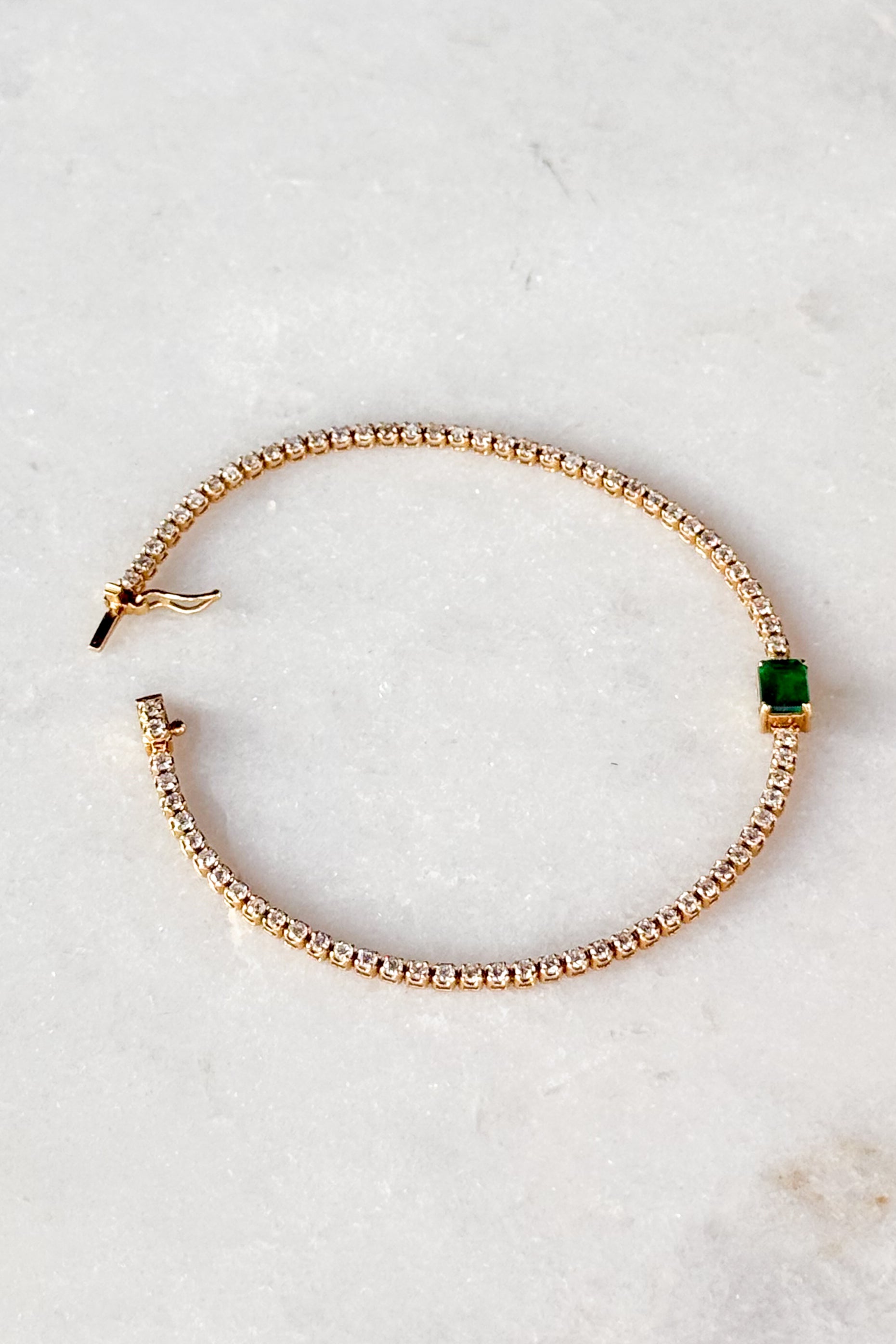 Radiant Emerald & Diamond Tennis Bracelet