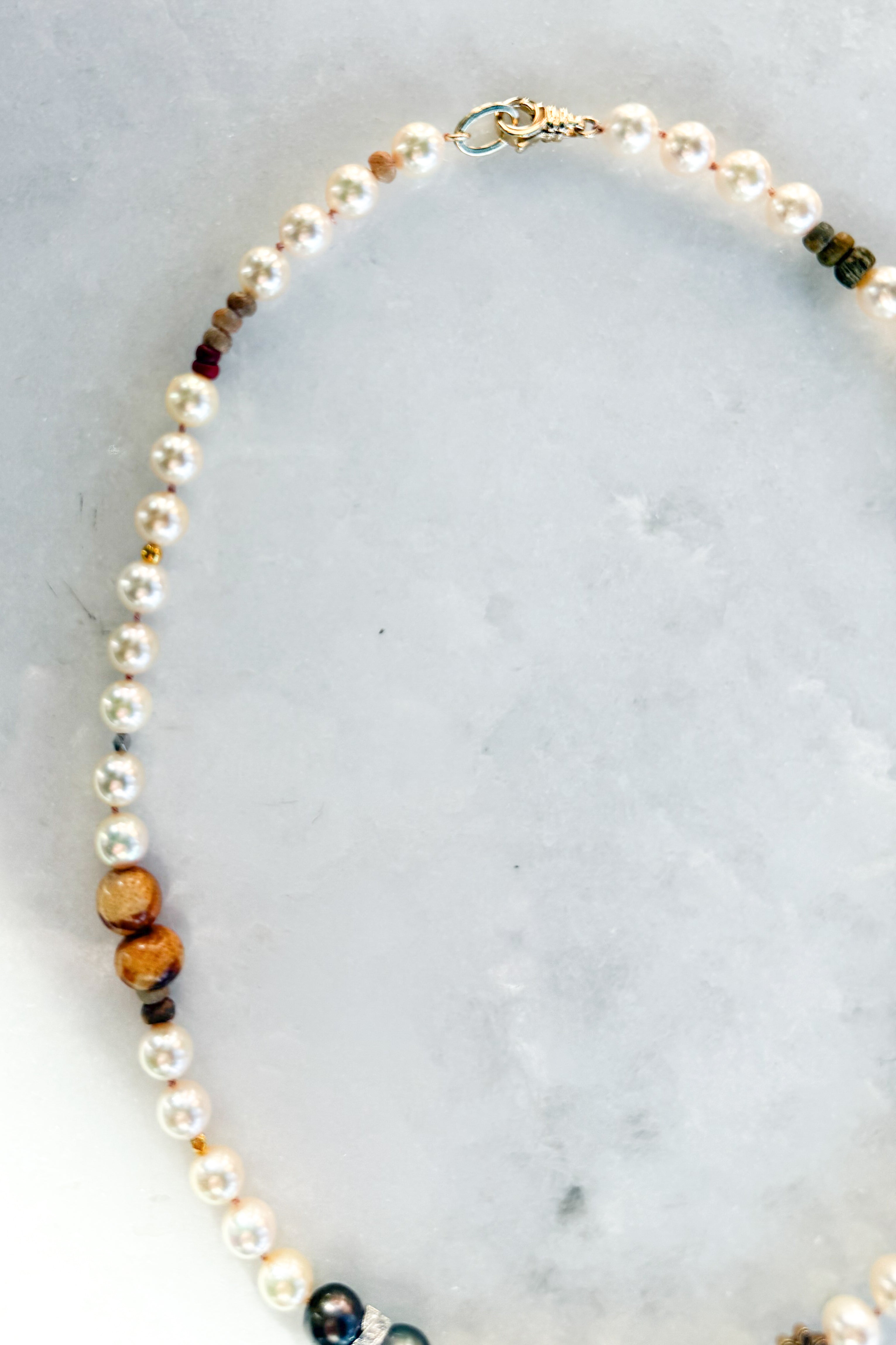 Akoya Coral Daisy Pearl Necklace