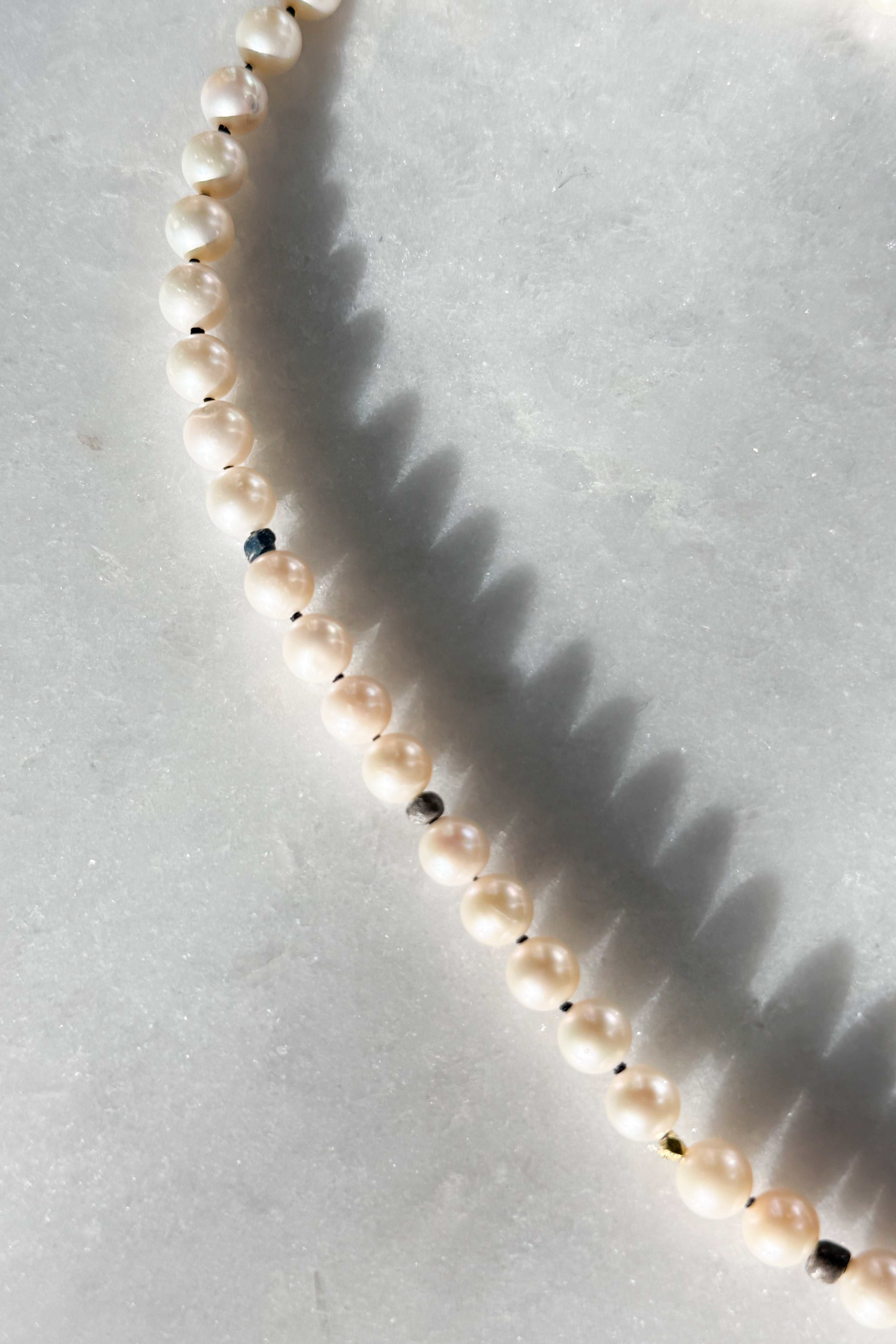 Freshwater Pearl & Safety Pin Necklace