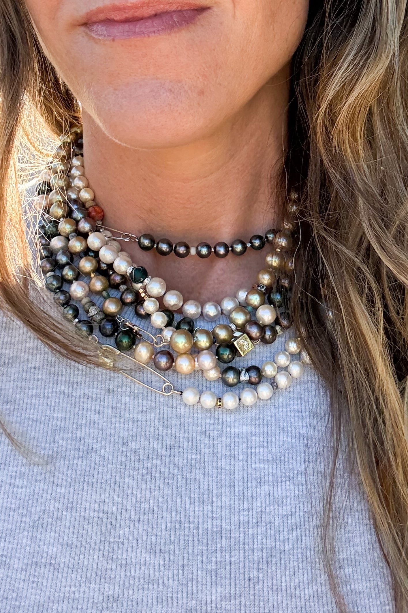 Akoya Coral Daisy Pearl Necklace