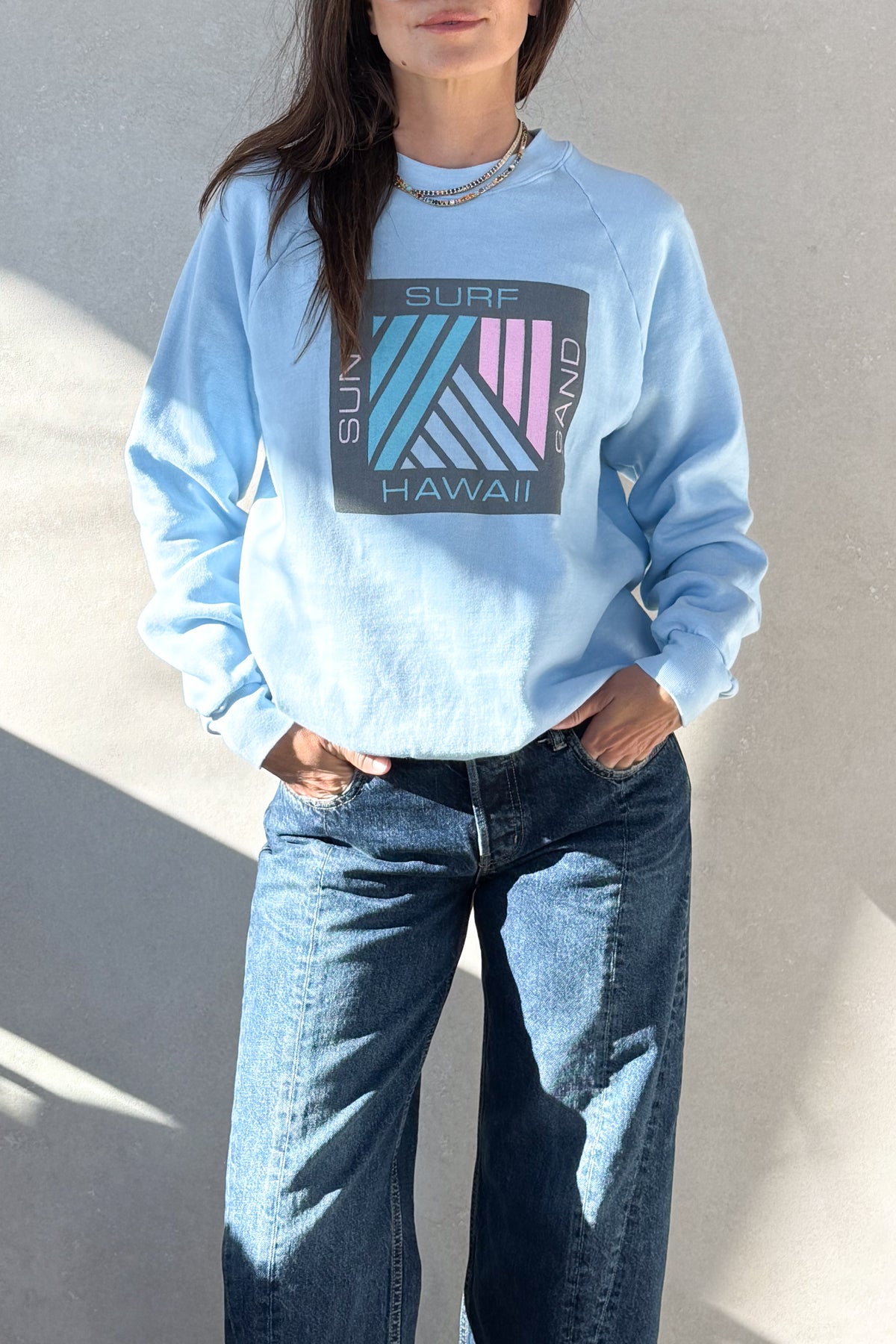 Tourist ILY "Hawaii" Sweatshirt - Light Blue S