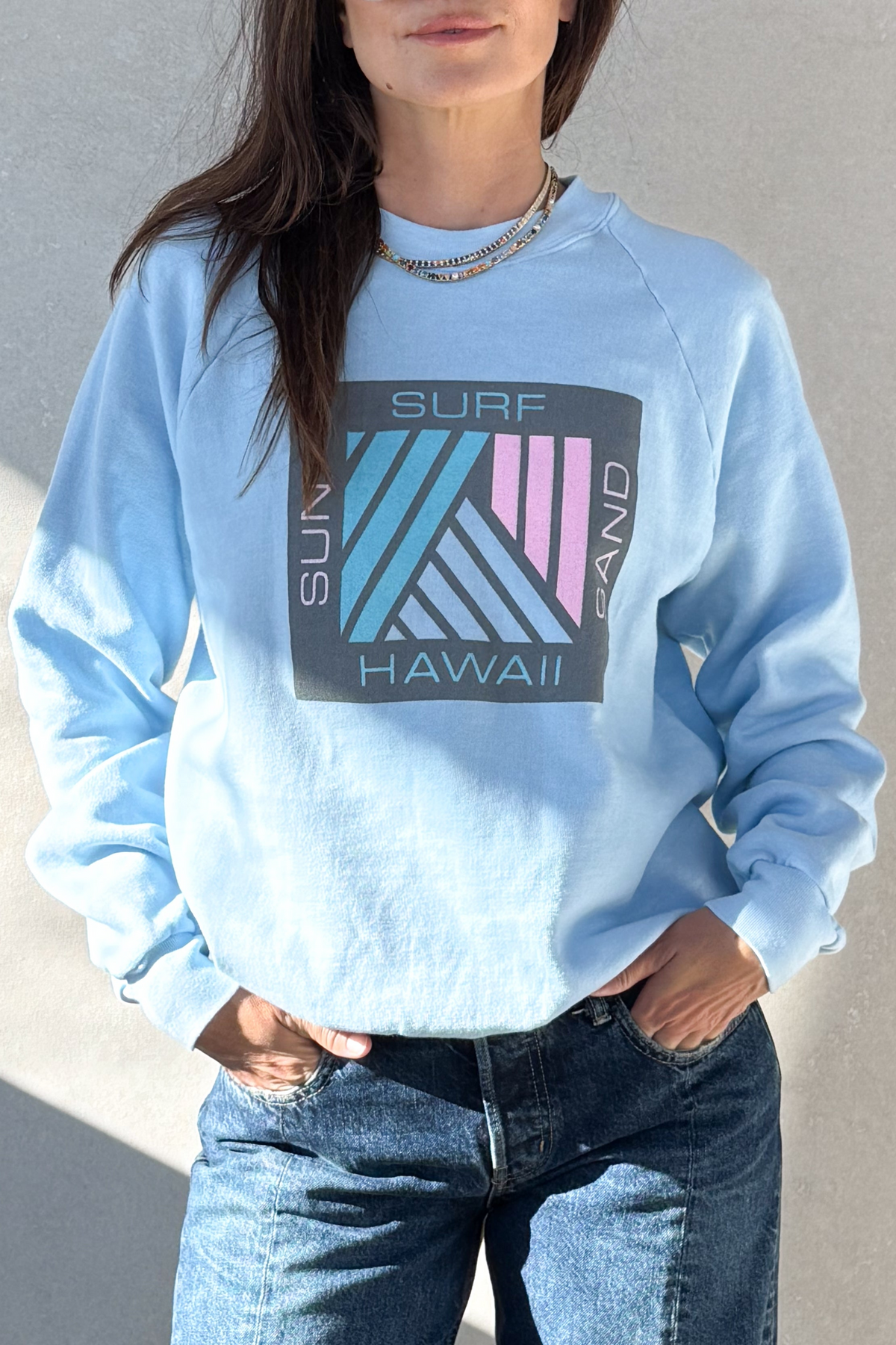 Tourist ILY "Hawaii" Sweatshirt - Light Blue S