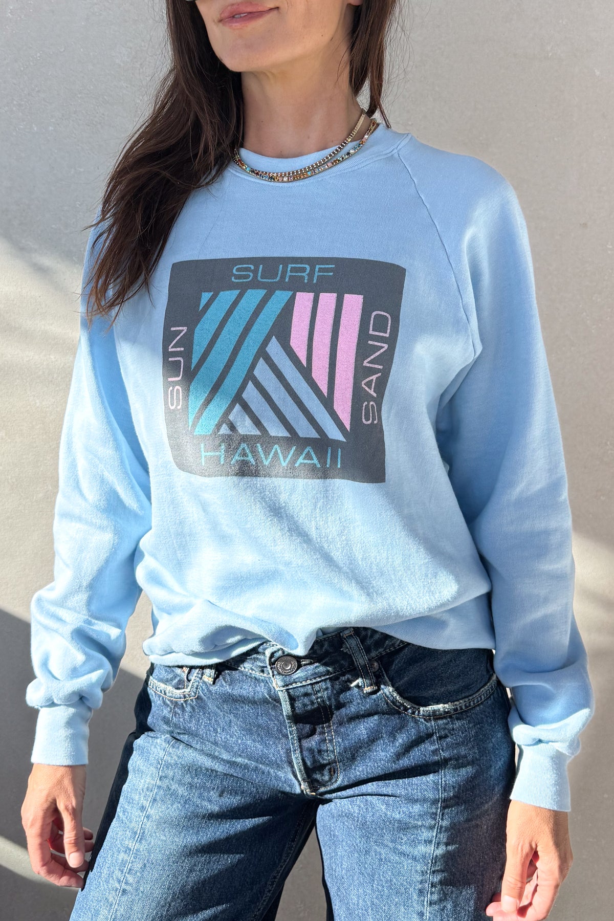Tourist ILY "Hawaii" Sweatshirt - Light Blue S