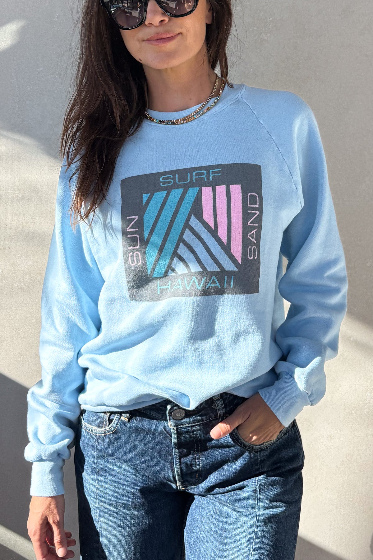 Tourist ILY "Hawaii" Sweatshirt - Light Blue S
