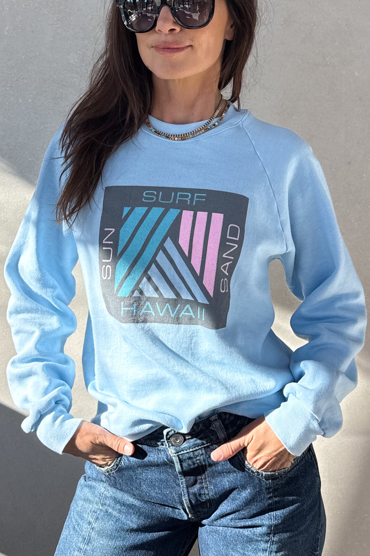 Tourist ILY "Hawaii" Sweatshirt - Light Blue S