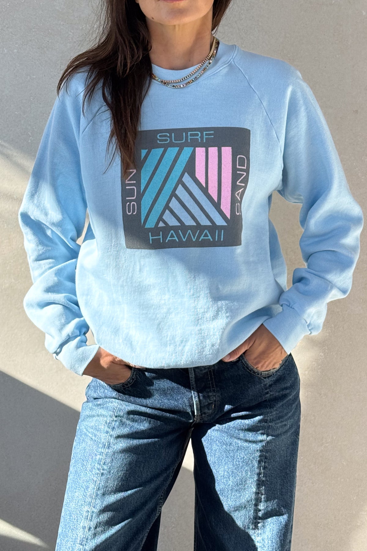Tourist ILY "Hawaii" Sweatshirt - Light Blue S