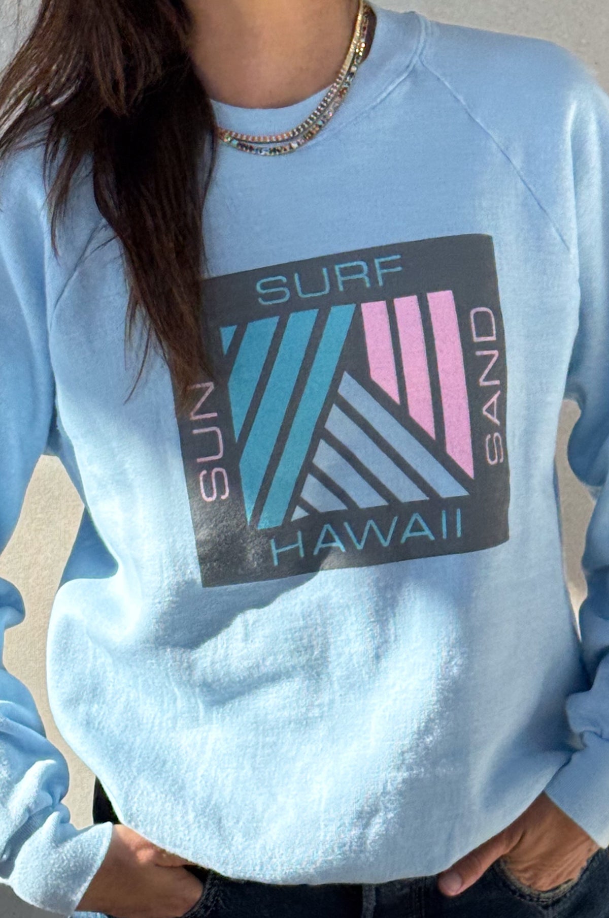Tourist ILY "Hawaii" Sweatshirt - Light Blue S