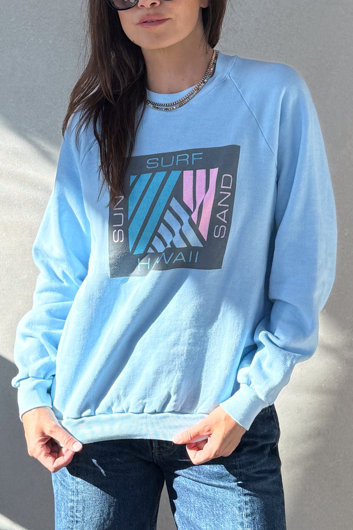 Tourist ILY "Hawaii" Sweatshirt - Light Blue S
