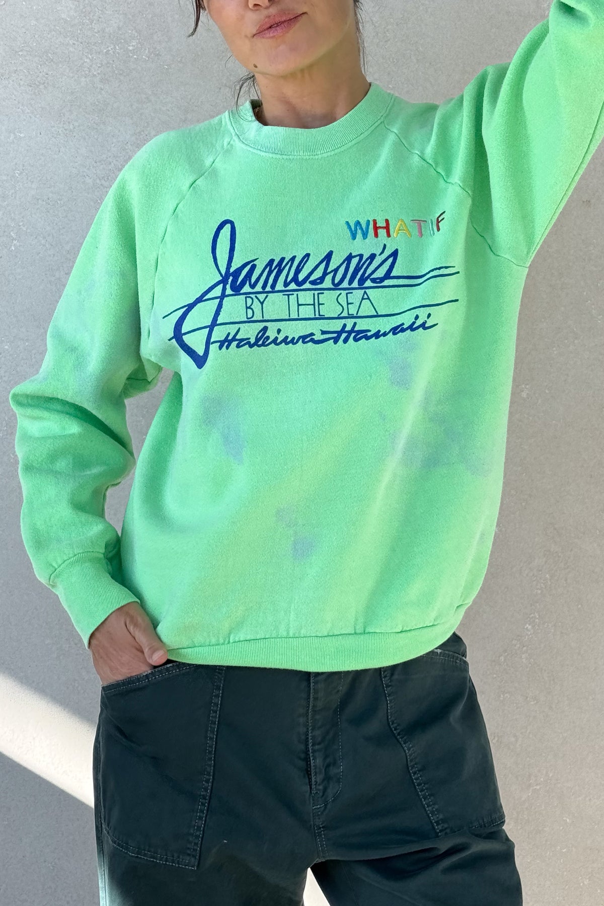 Tourist What If "Hawaii" Sweatshirt - Bright Lime XS
