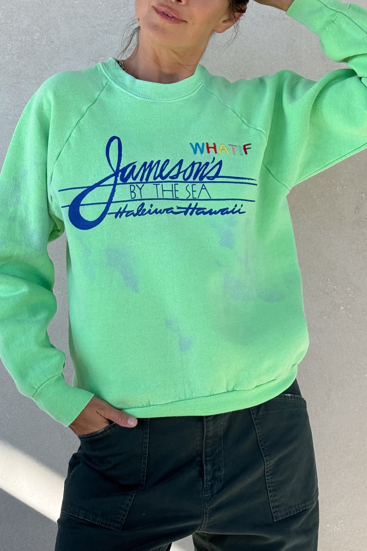 Tourist What If "Hawaii" Sweatshirt - Bright Lime XS