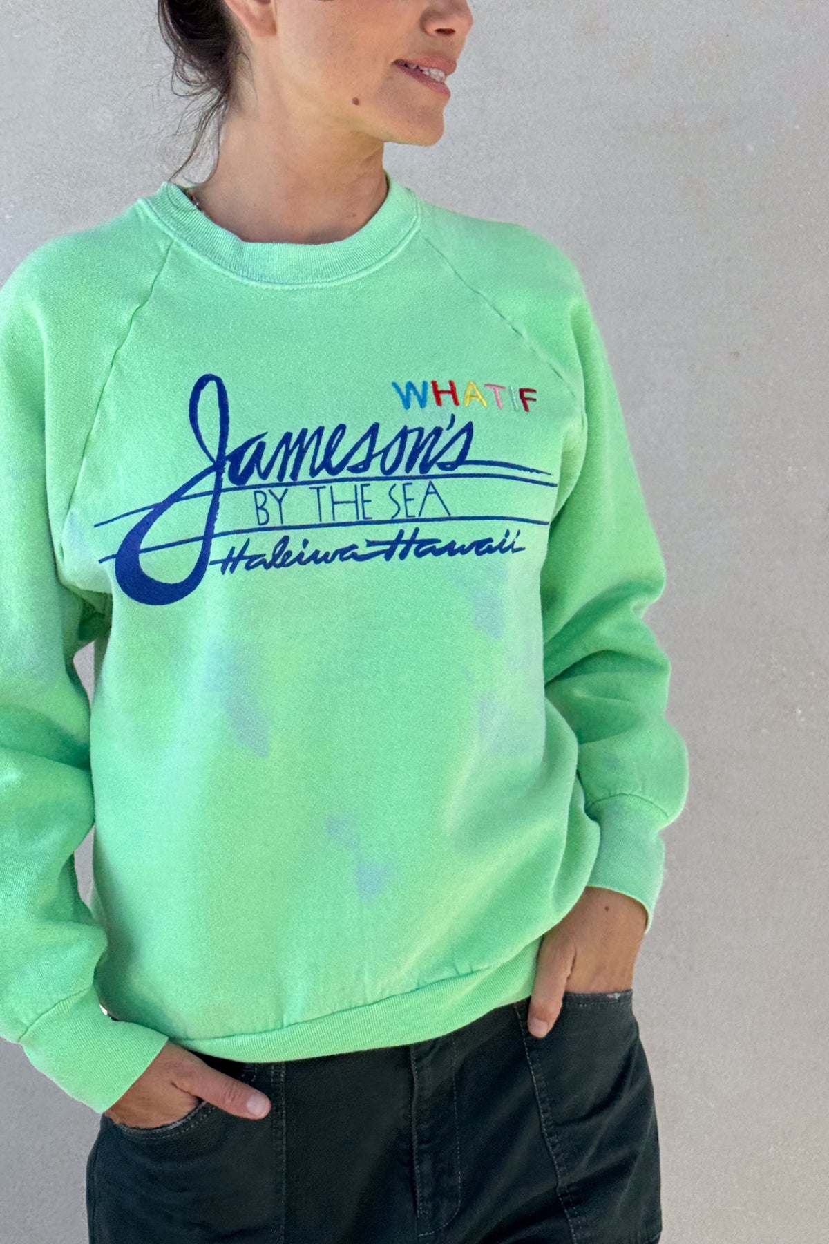 Tourist What If "Hawaii" Sweatshirt - Bright Lime XS
