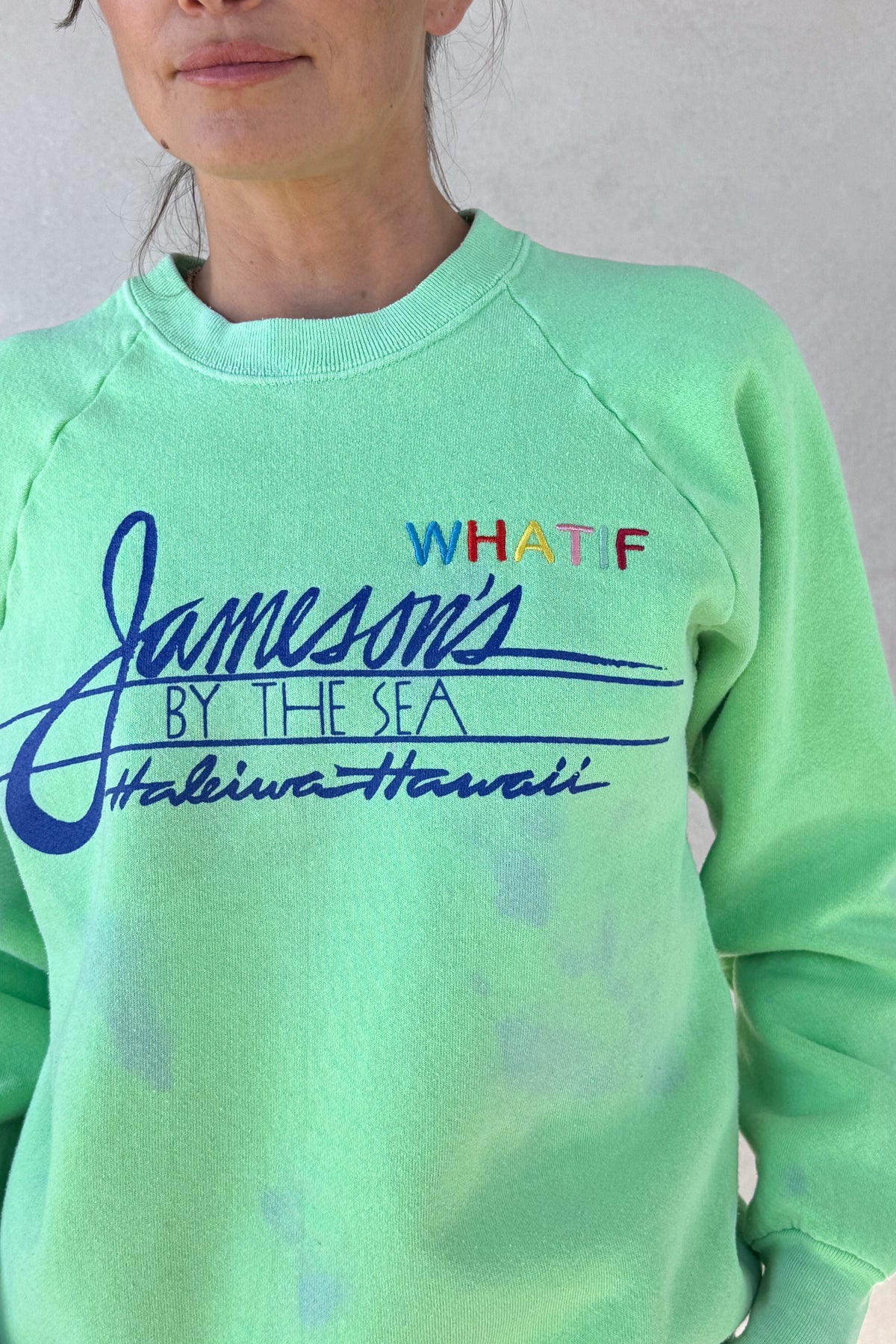 Tourist What If "Hawaii" Sweatshirt - Bright Lime XS