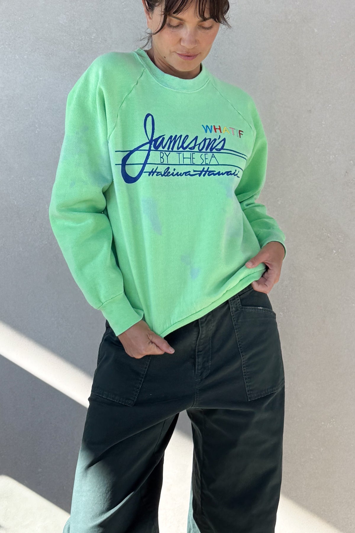 Tourist What If "Hawaii" Sweatshirt - Bright Lime XS
