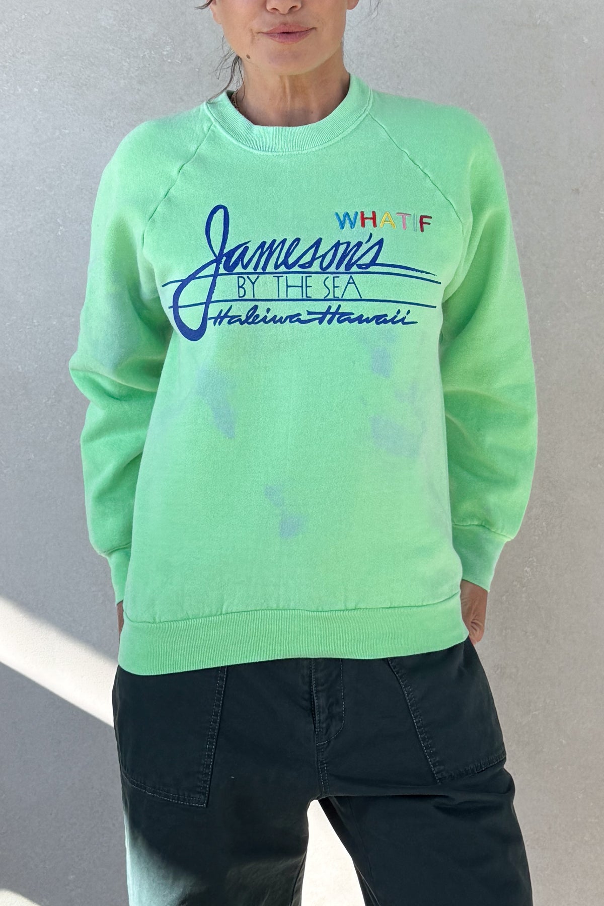 Tourist What If "Hawaii" Sweatshirt - Bright Lime XS