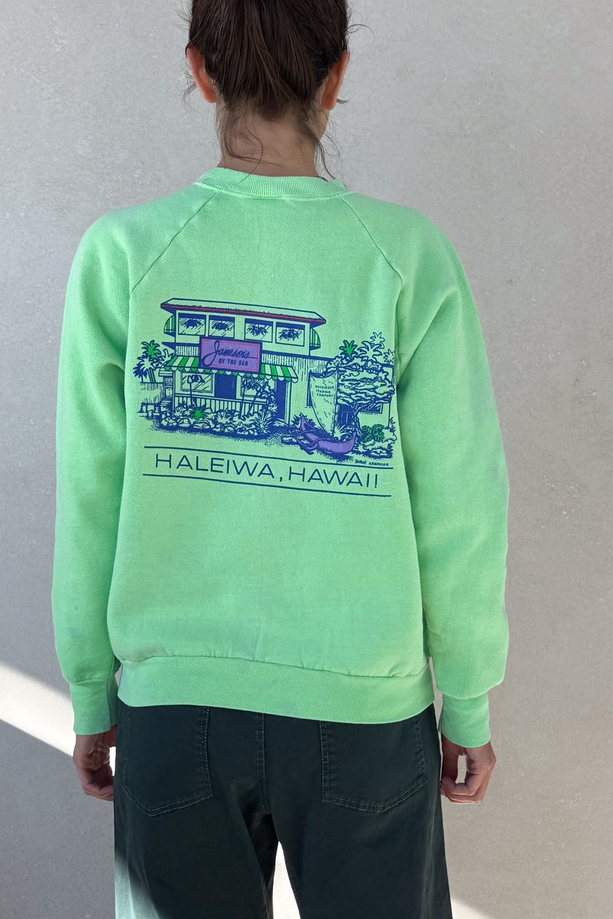 Tourist What If "Hawaii" Sweatshirt - Bright Lime XS