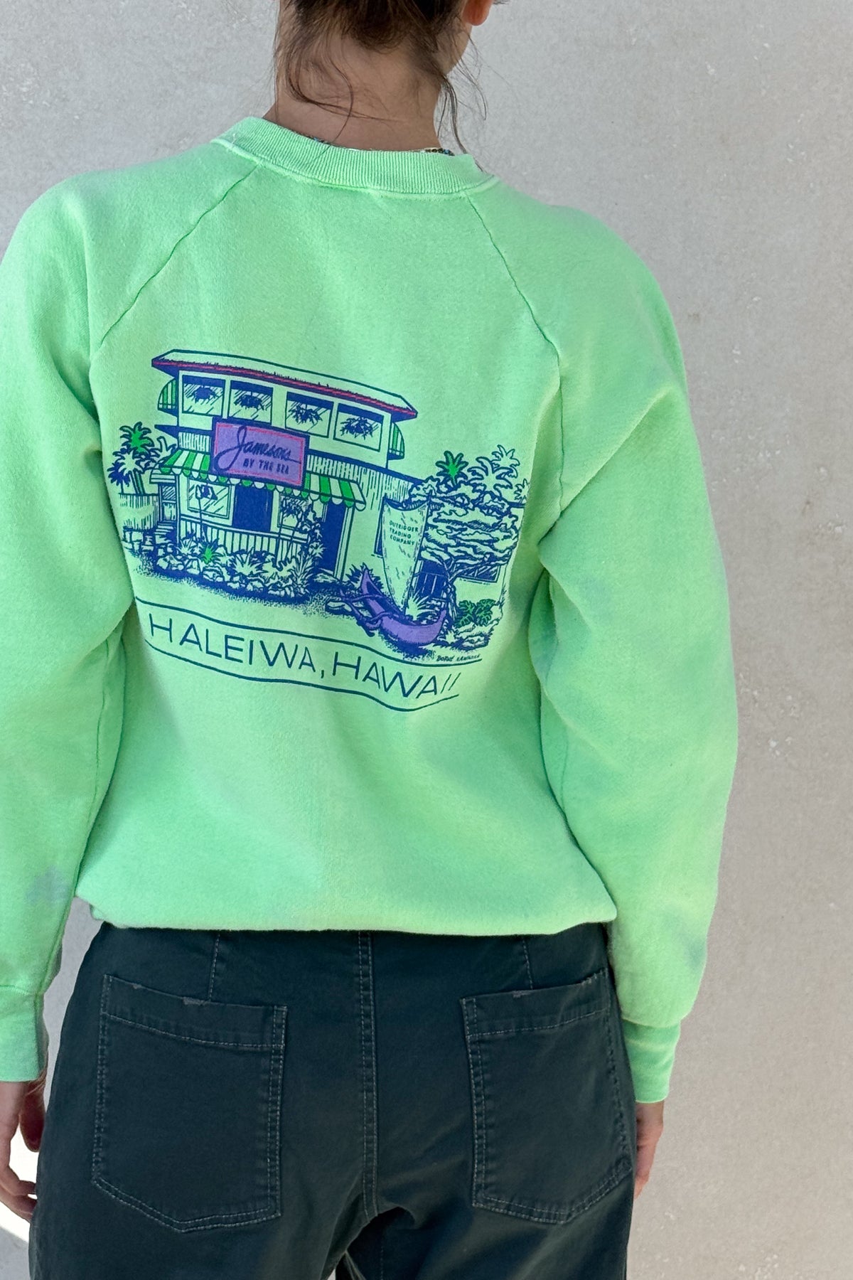 Tourist What If "Hawaii" Sweatshirt - Bright Lime XS