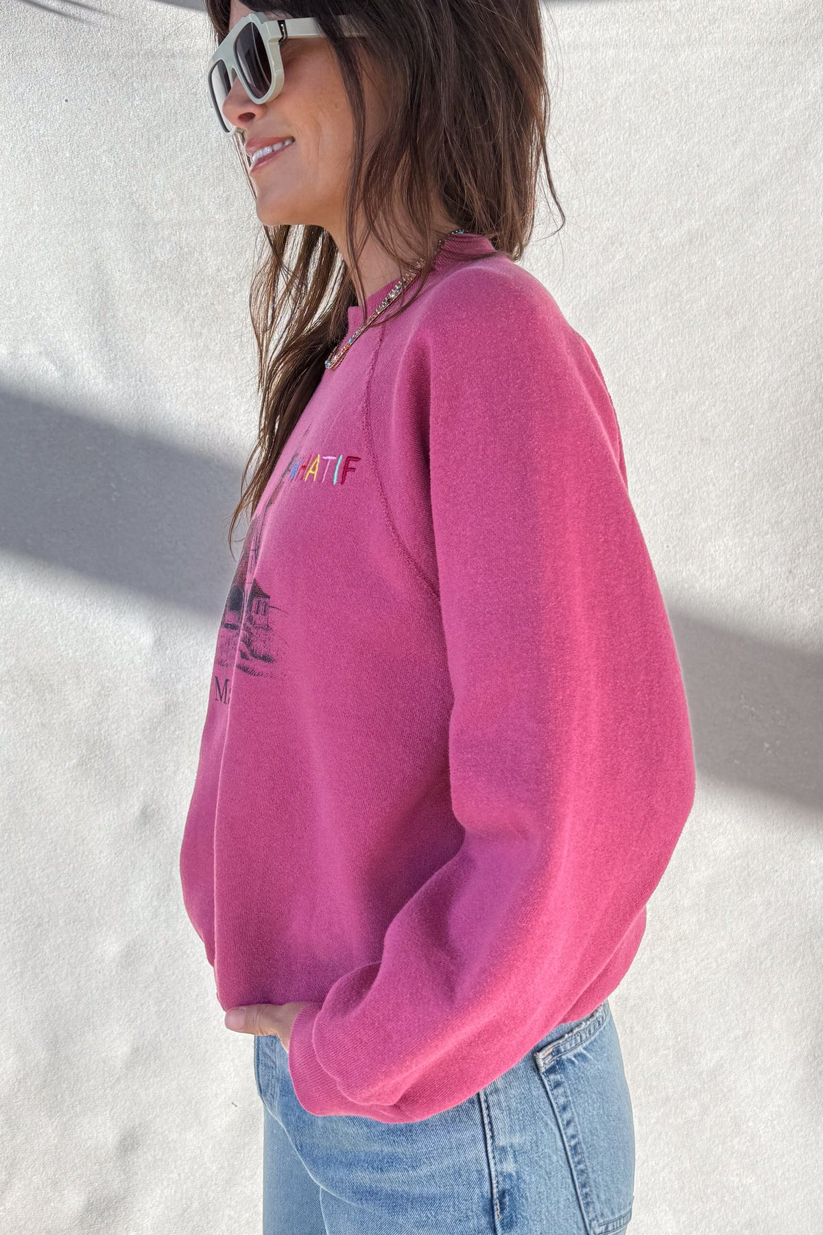 Tourist What If "Maine" Sweatshirt - Raspberry S