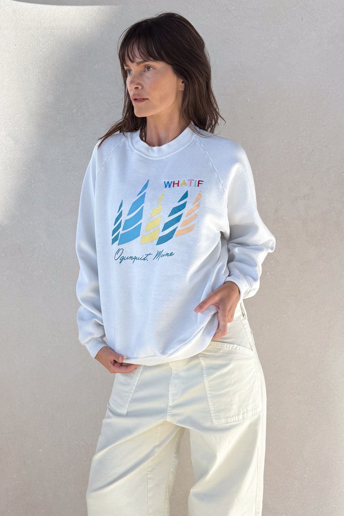 Tourist What If "Maine" Sweatshirt - White S/M