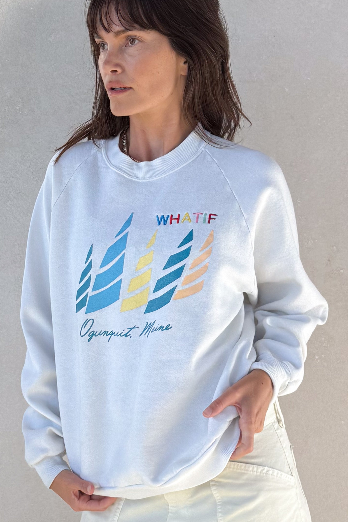 Tourist What If "Maine" Sweatshirt - White S/M